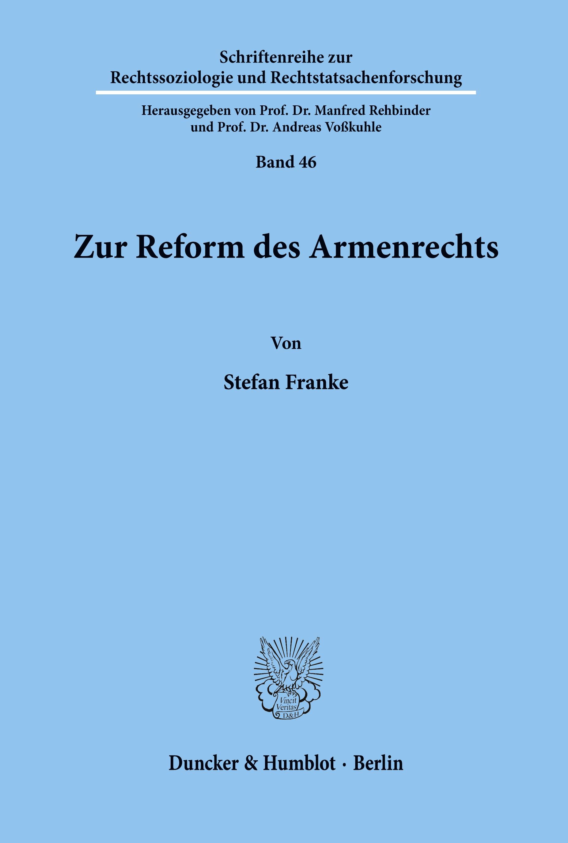 Zur Reform des Armenrechts.