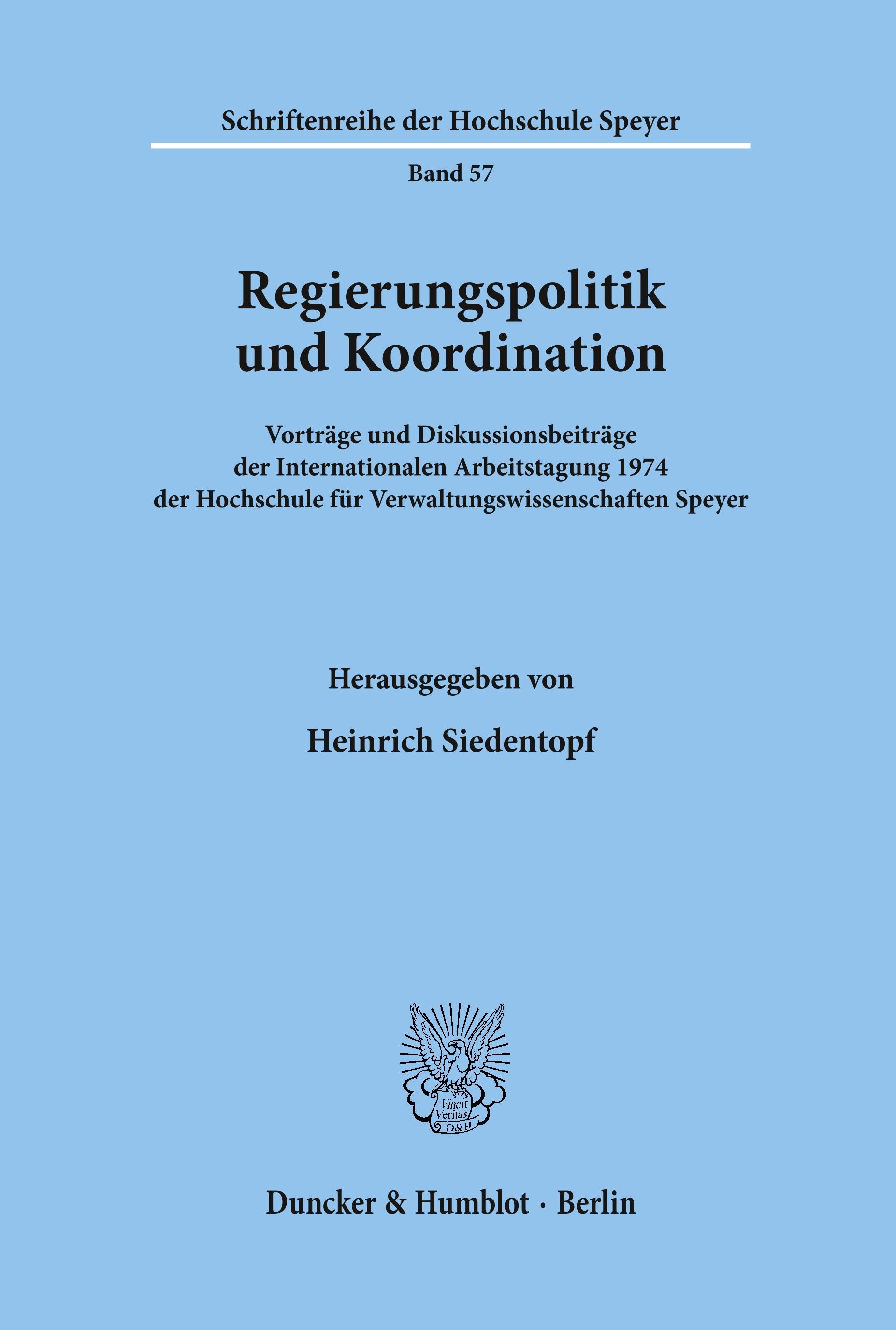 Regierungspolitik und Koordination.