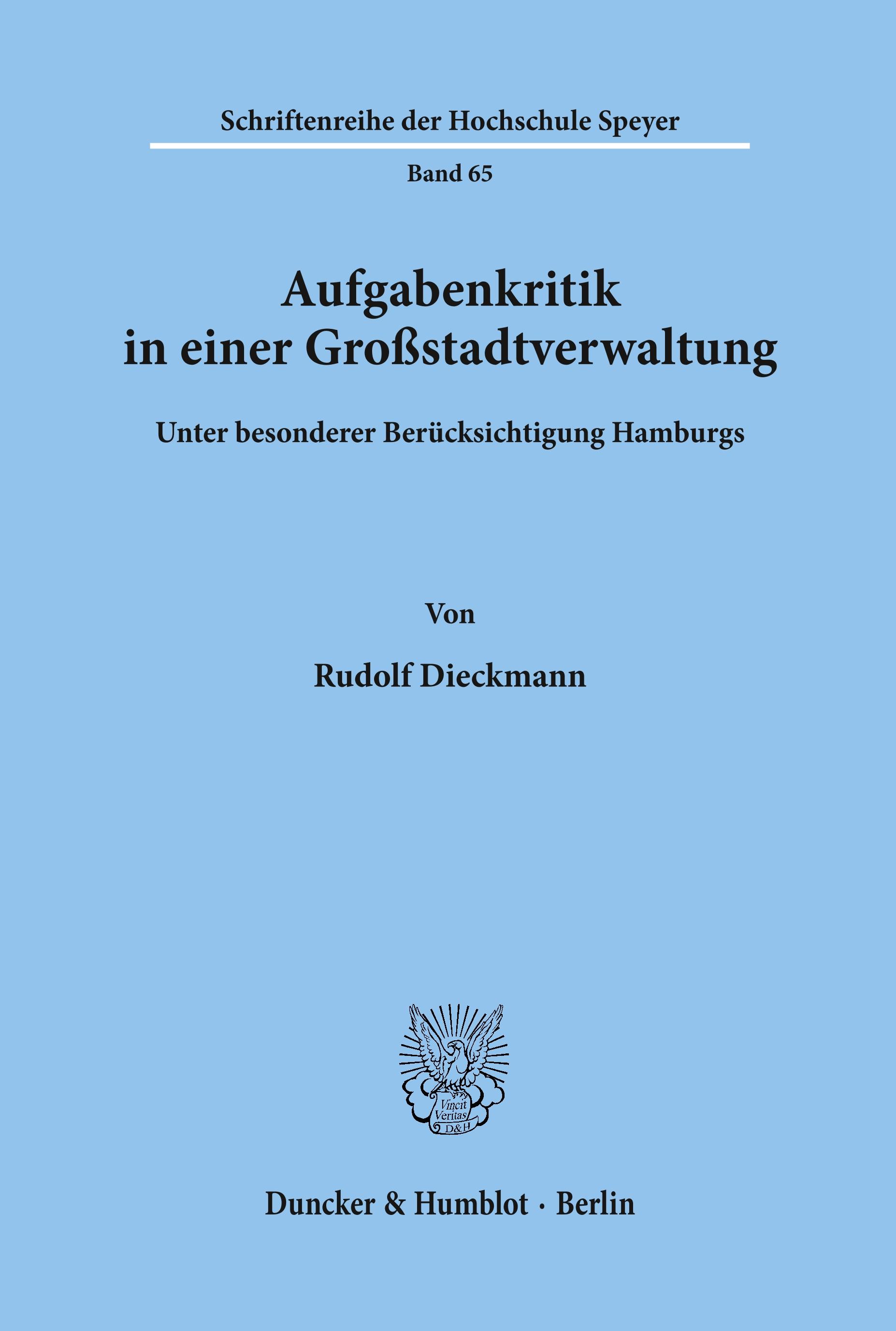 Aufgabenkritik in einer Großstadtverwaltung