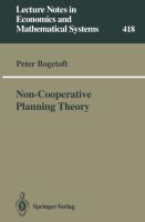 Non-Cooperative Planning Theory