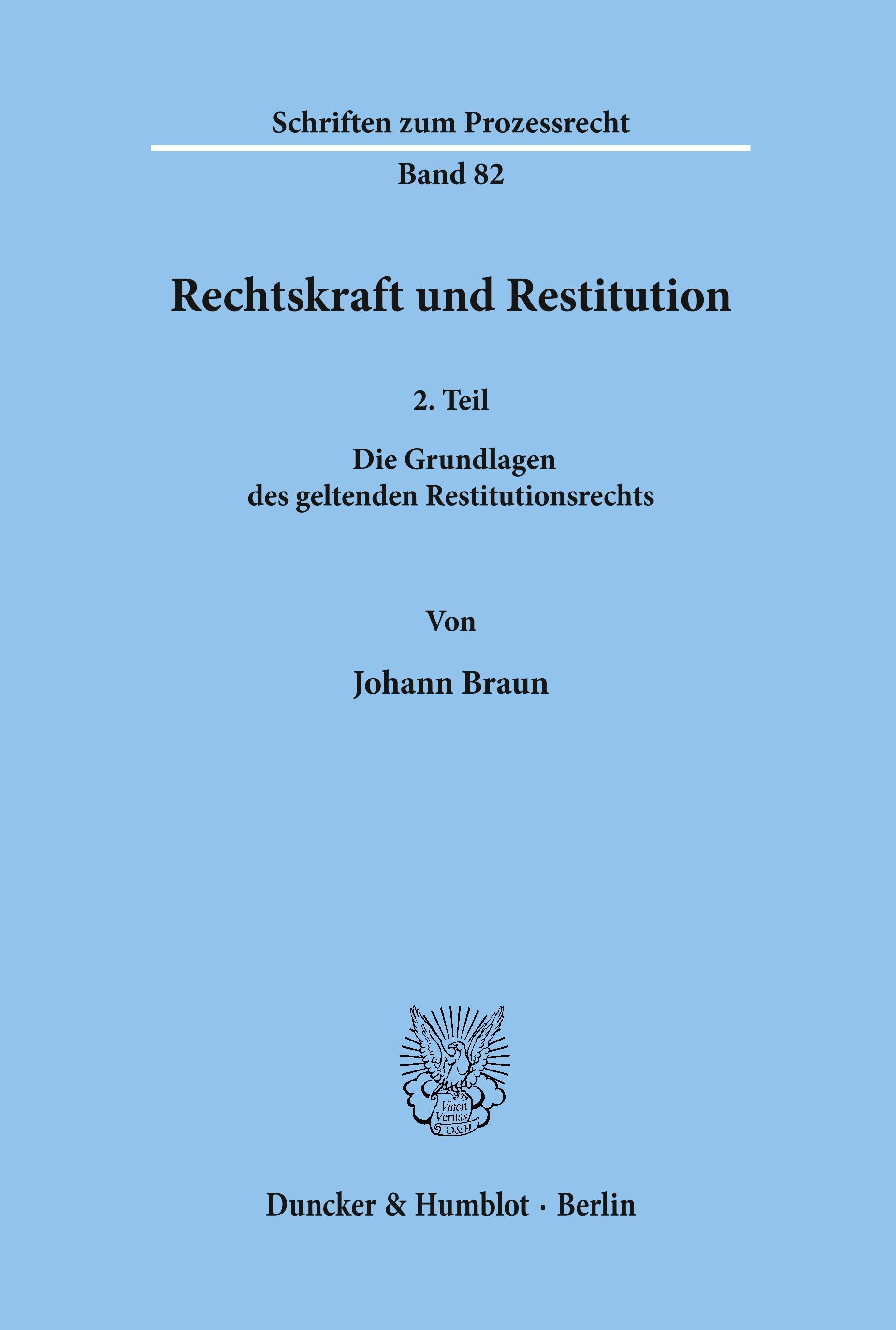 Rechtskraft und Restitution.