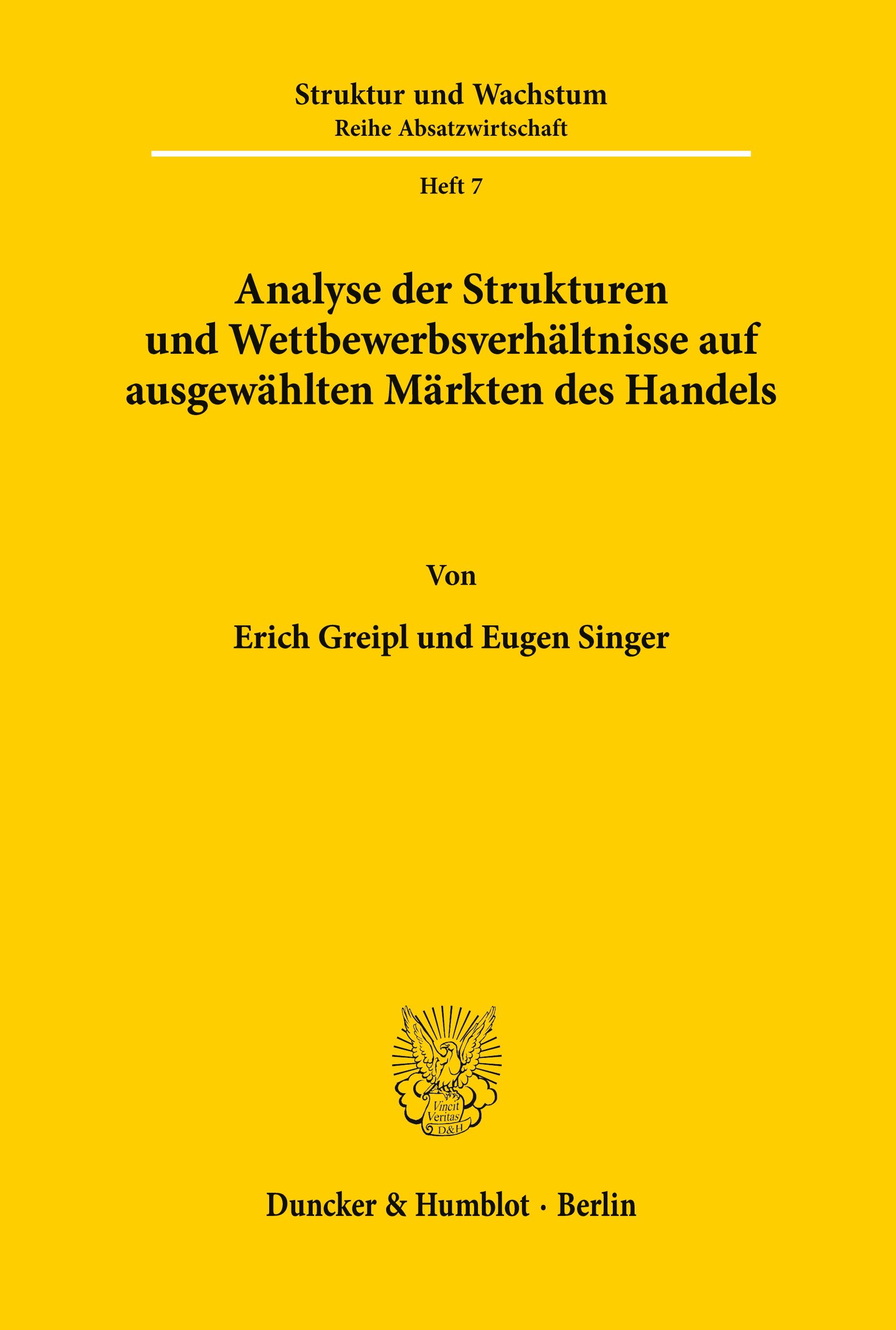 Analyse der Strukturen und Wettbewerbsverhältnisse auf ausgewählten Märkten des Handels.