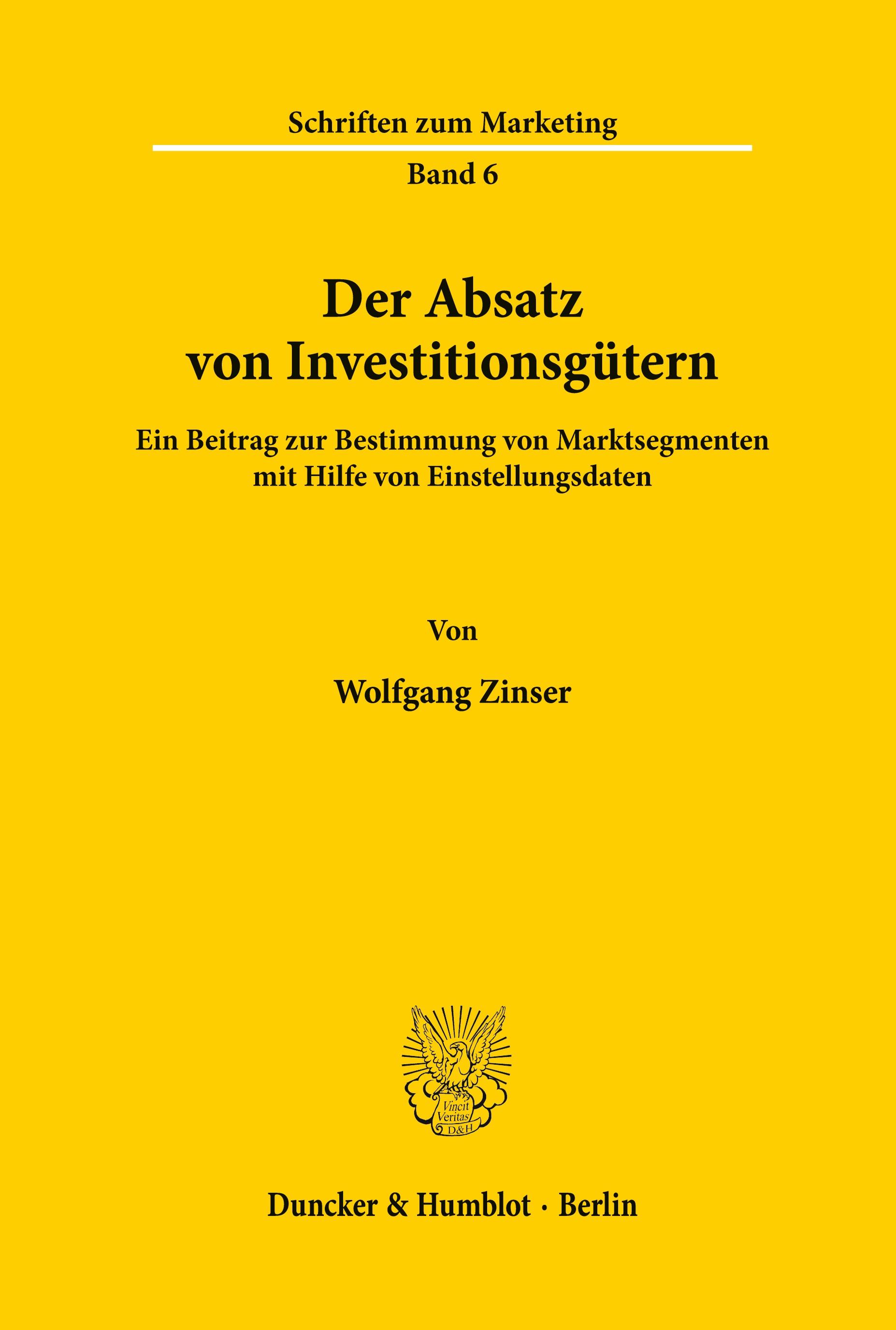 Der Absatz von Investitionsgütern.