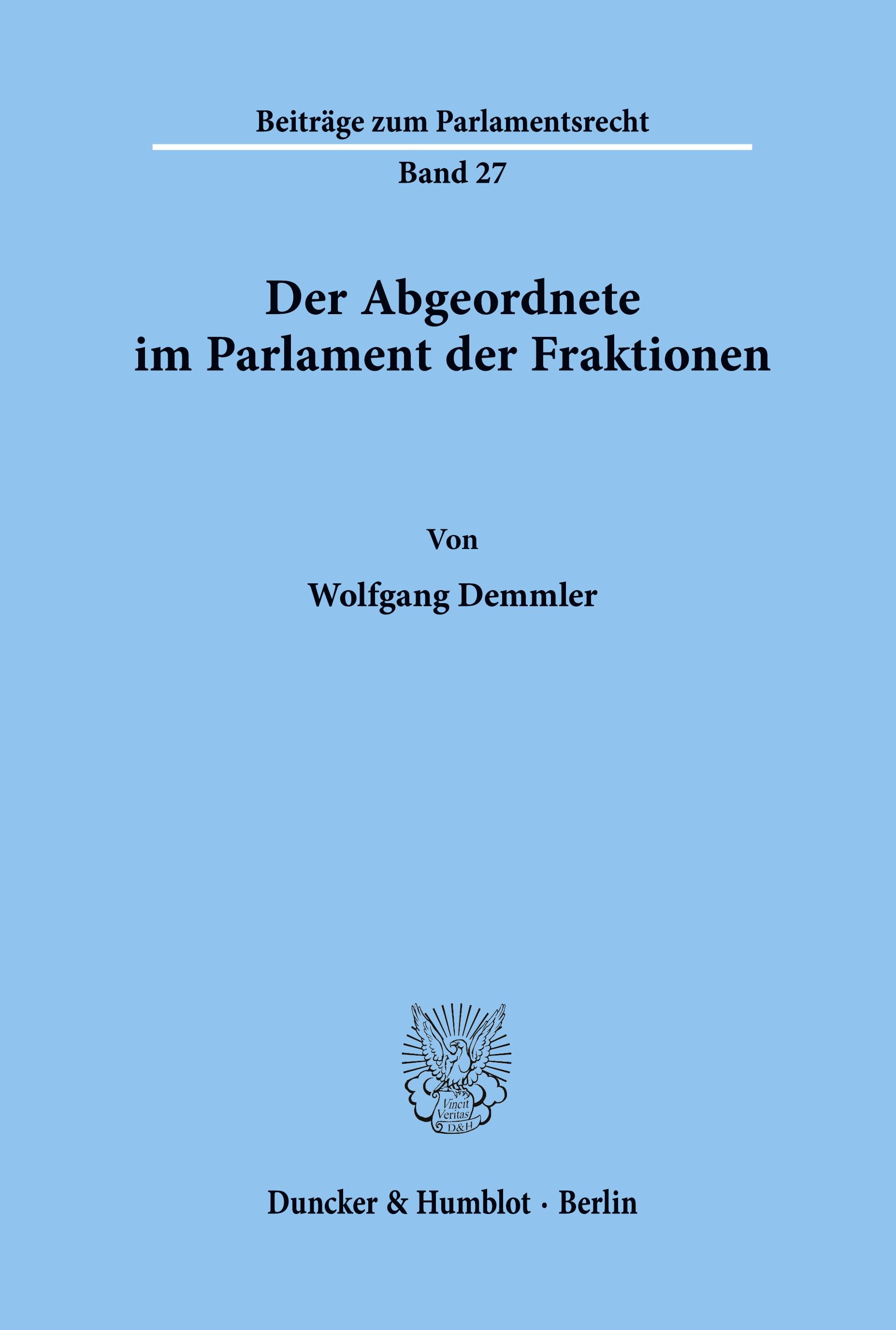 Der Abgeordnete im Parlament der Fraktionen.