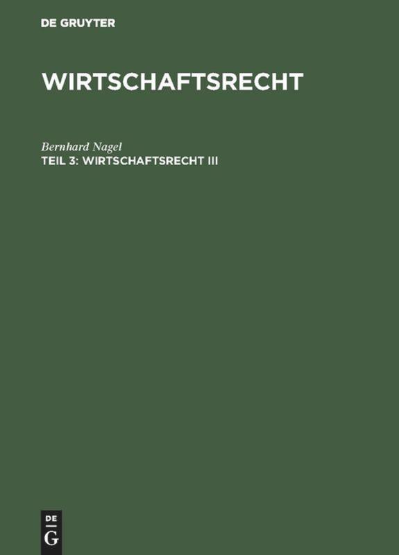 Wirtschaftsrecht III