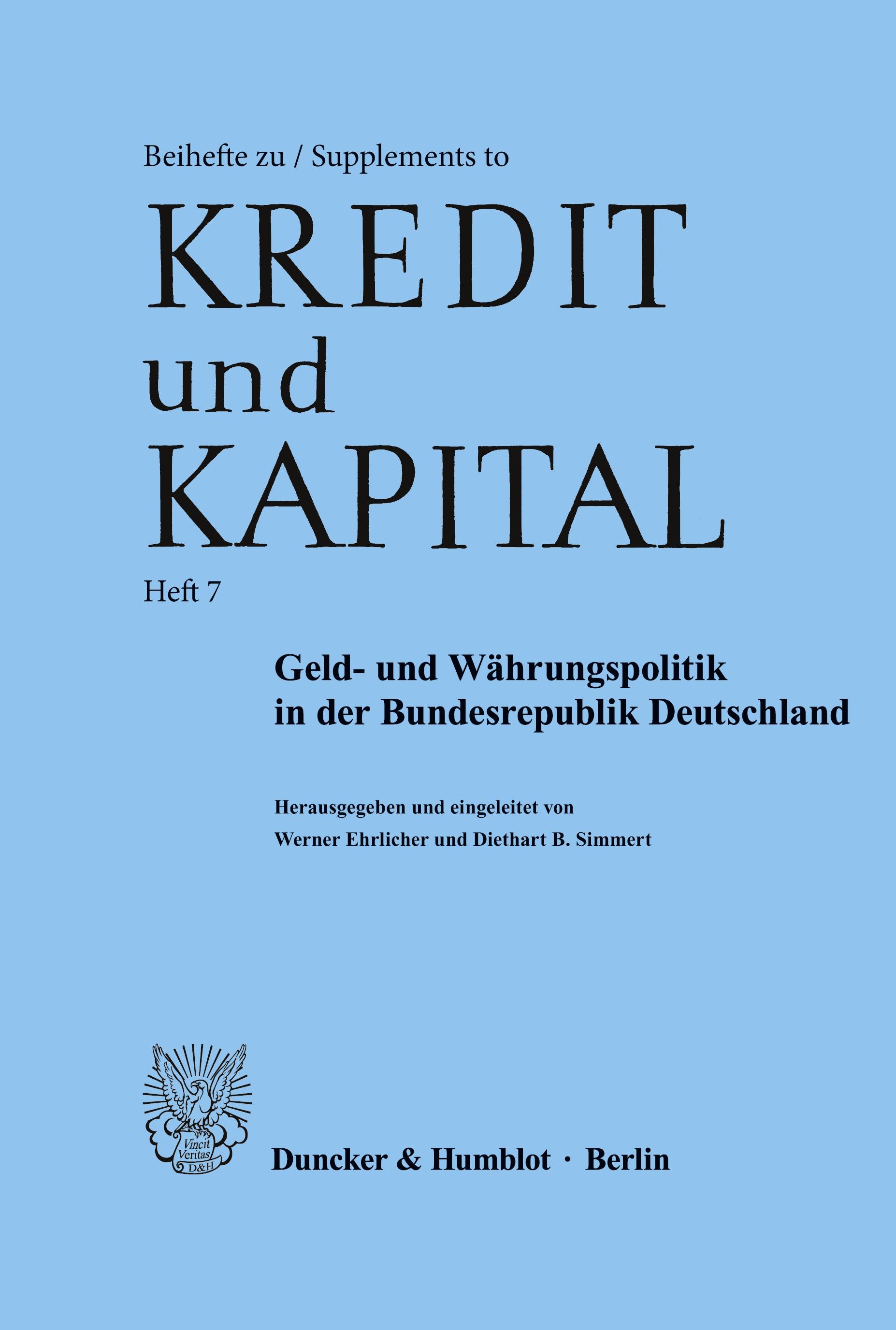 Geld- und Währungspolitik in der Bundesrepublik Deutschland.