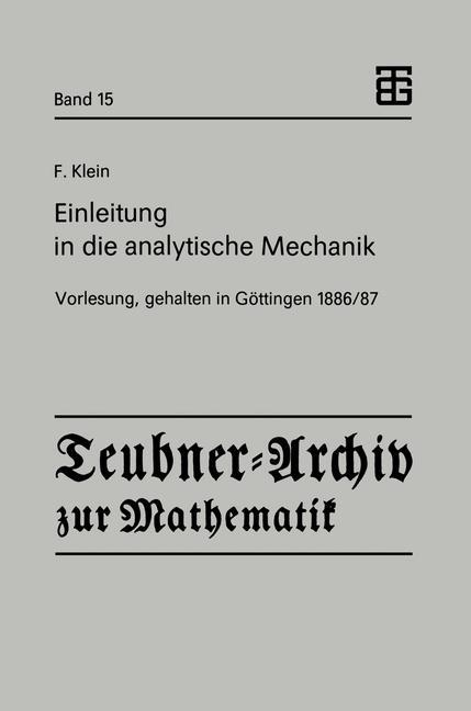 Einleitung in die analytische Mechanik