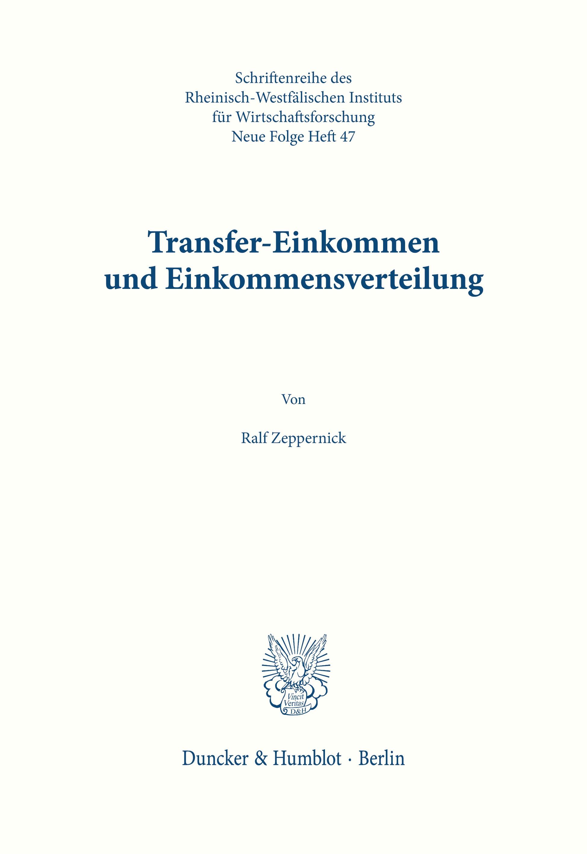 Transfer-Einkommen und Einkommensverteilung.