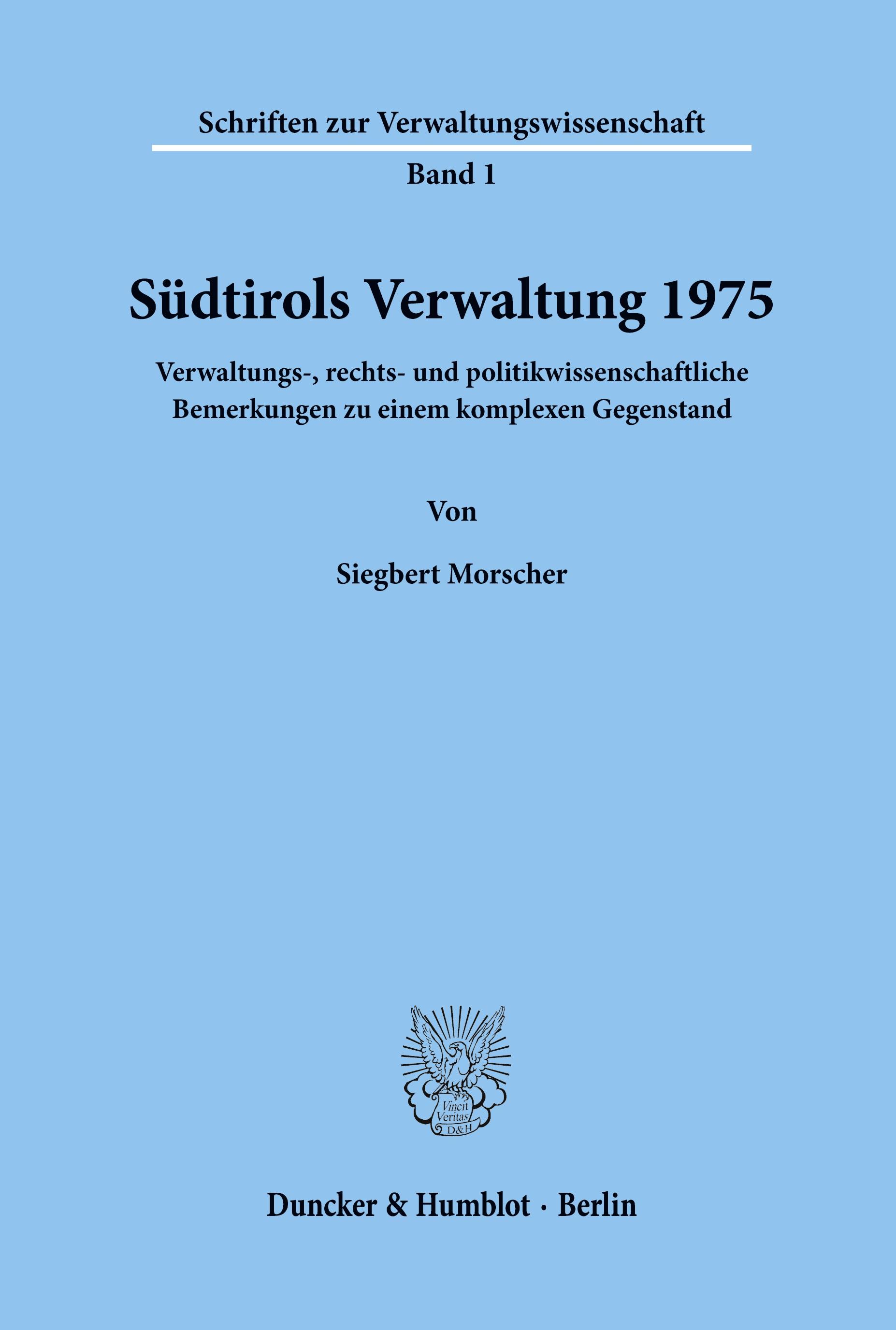 Südtirols Verwaltung 1975.