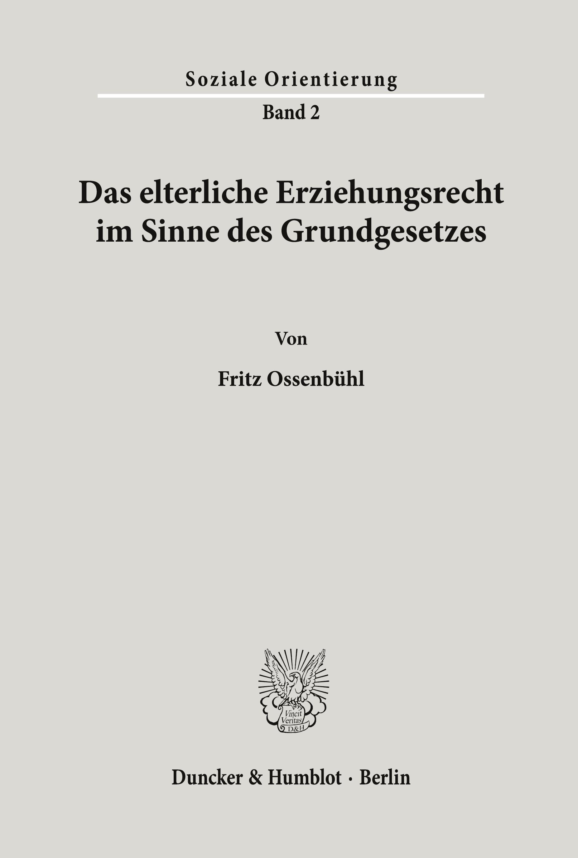 Das elterliche Erziehungsrecht im Sinne des Grundgesetzes.