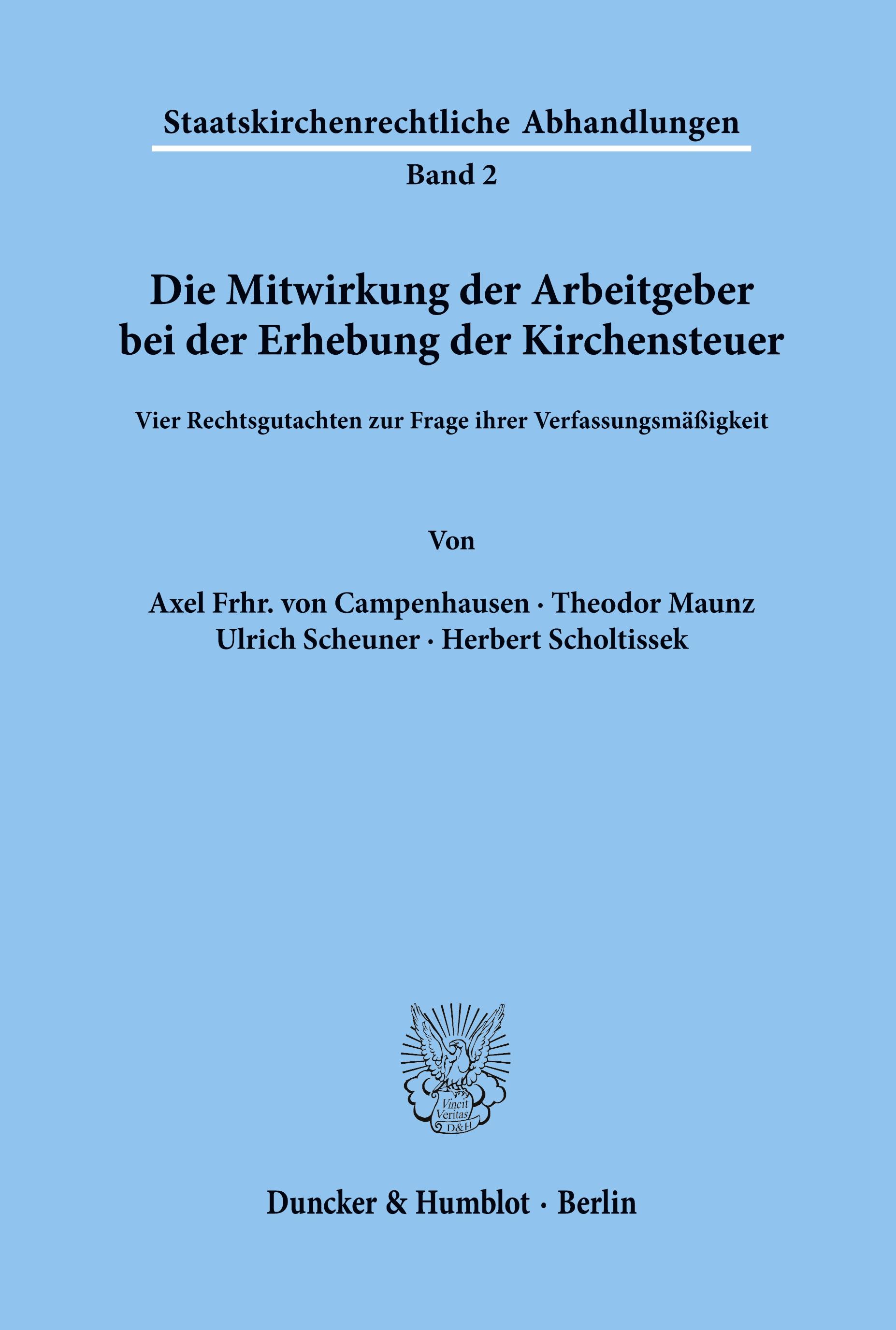 Die Mitwirkung der Arbeitgeber bei der Erhebung der Kirchensteuer.