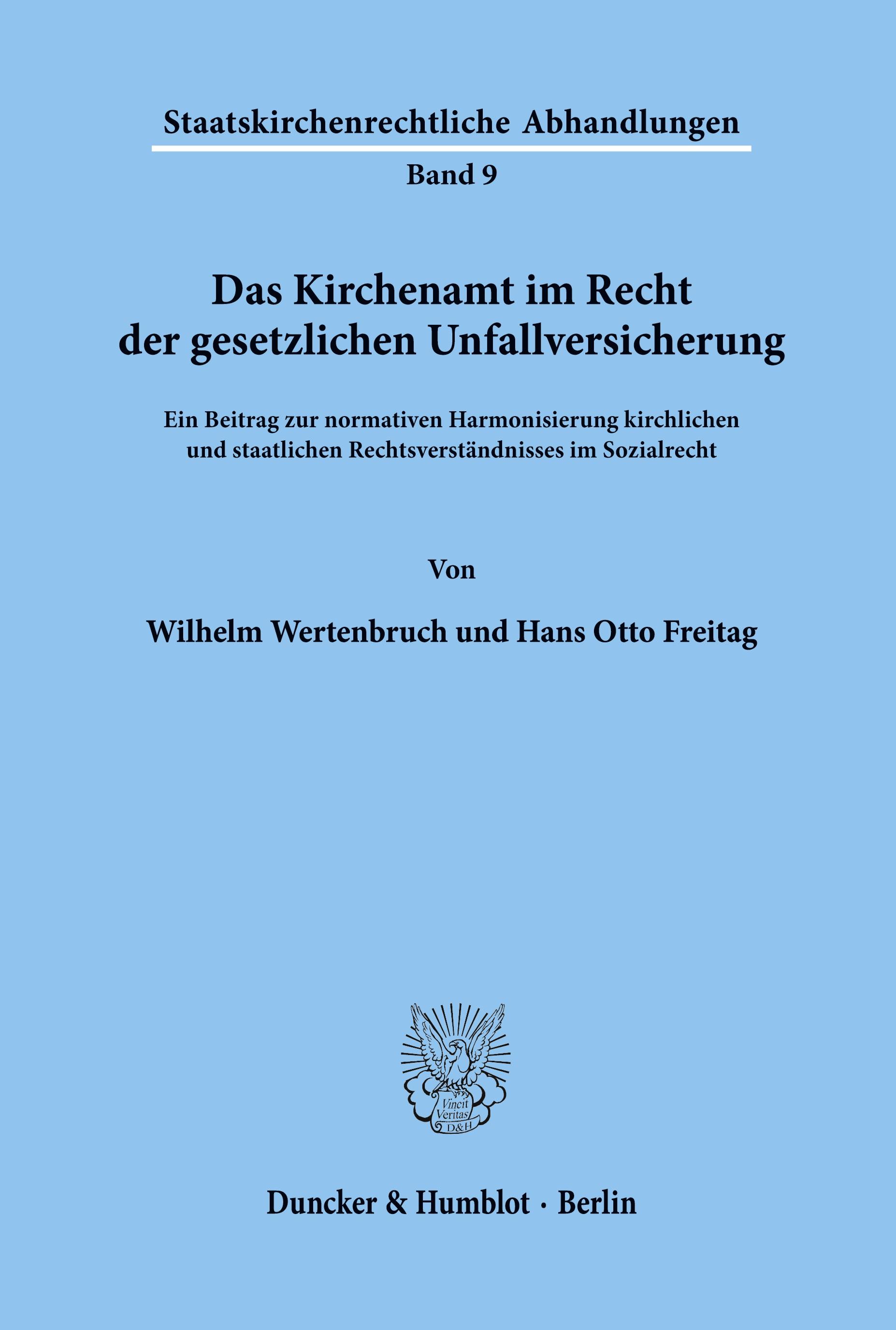 Das Kirchenamt im Recht der gesetzlichen Unfallversicherung.