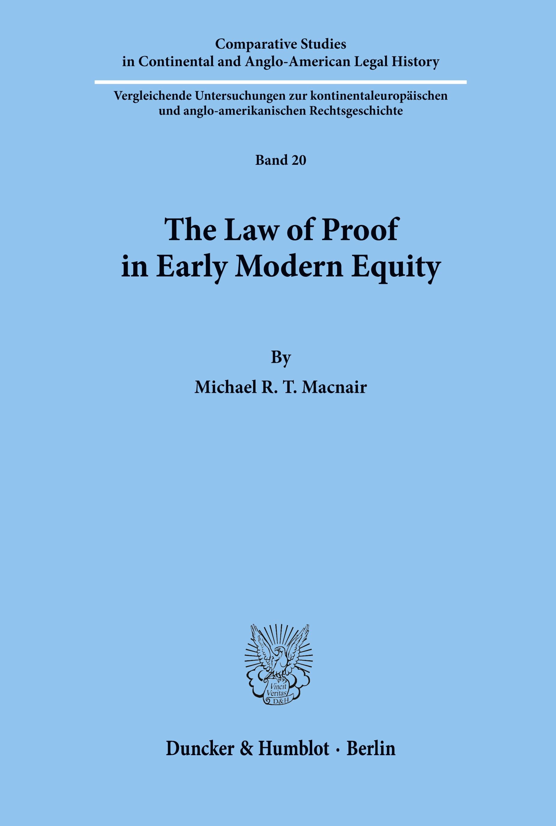 The Law of Proof in Early Modern Equity.