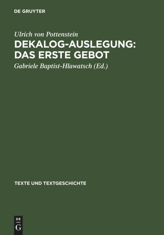 Dekalog-Auslegung: Das erste Gebot