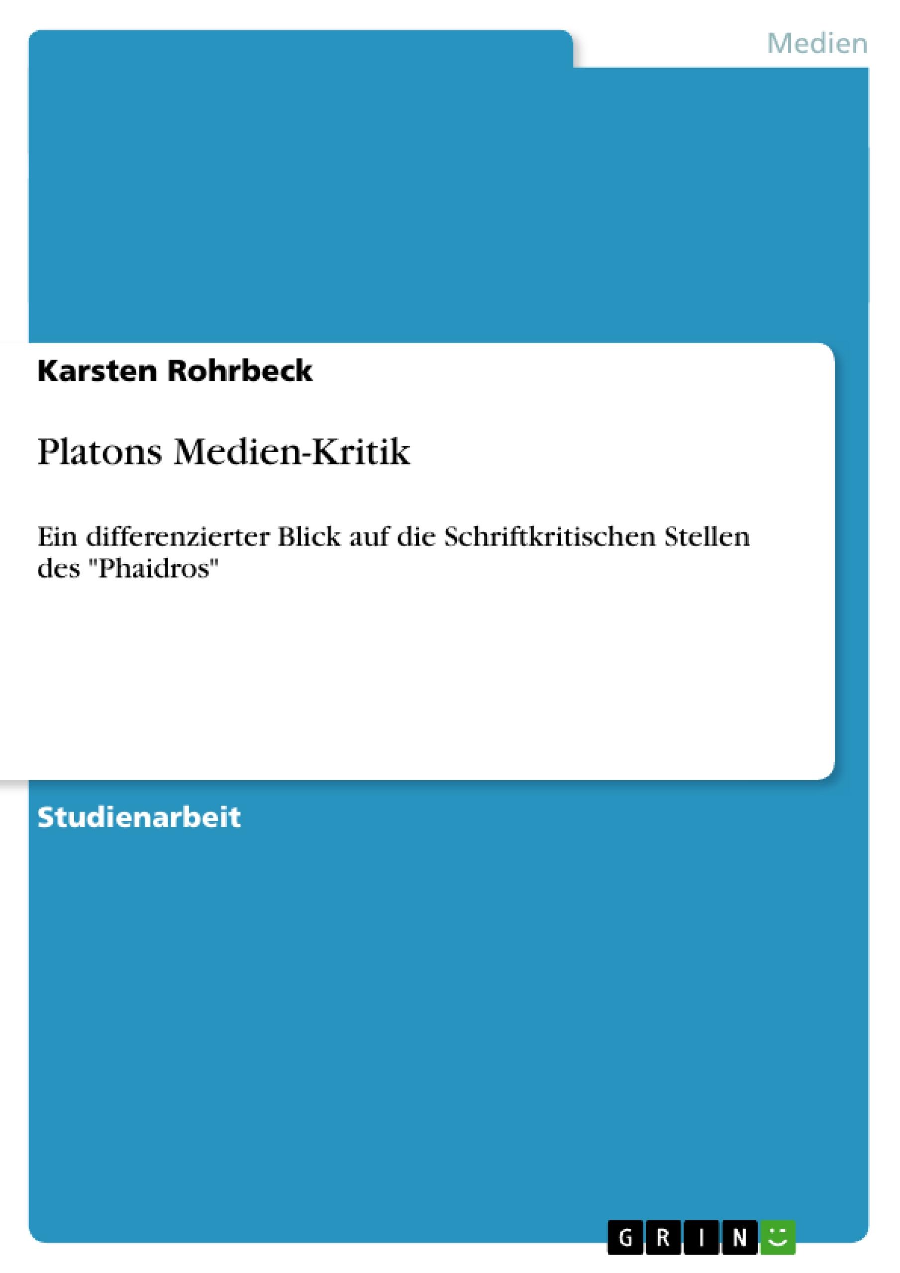 Platons Medien-Kritik