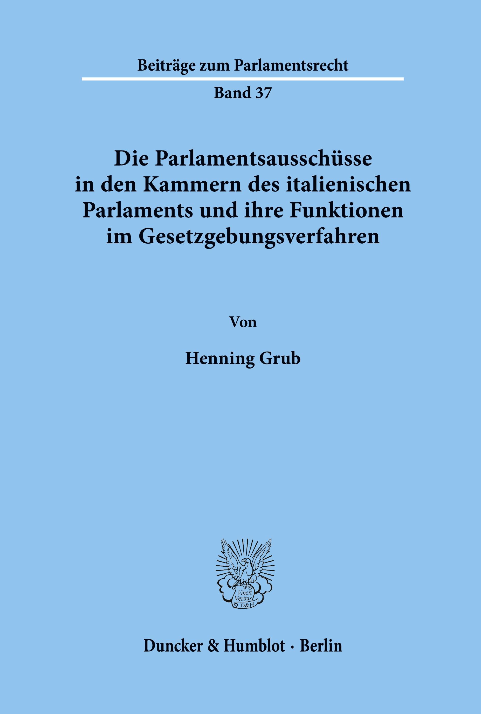 Die Parlamentsausschüsse in den Kammern des italienischen Parlaments und ihre Funktionen im Gesetzgebungsverfahren.