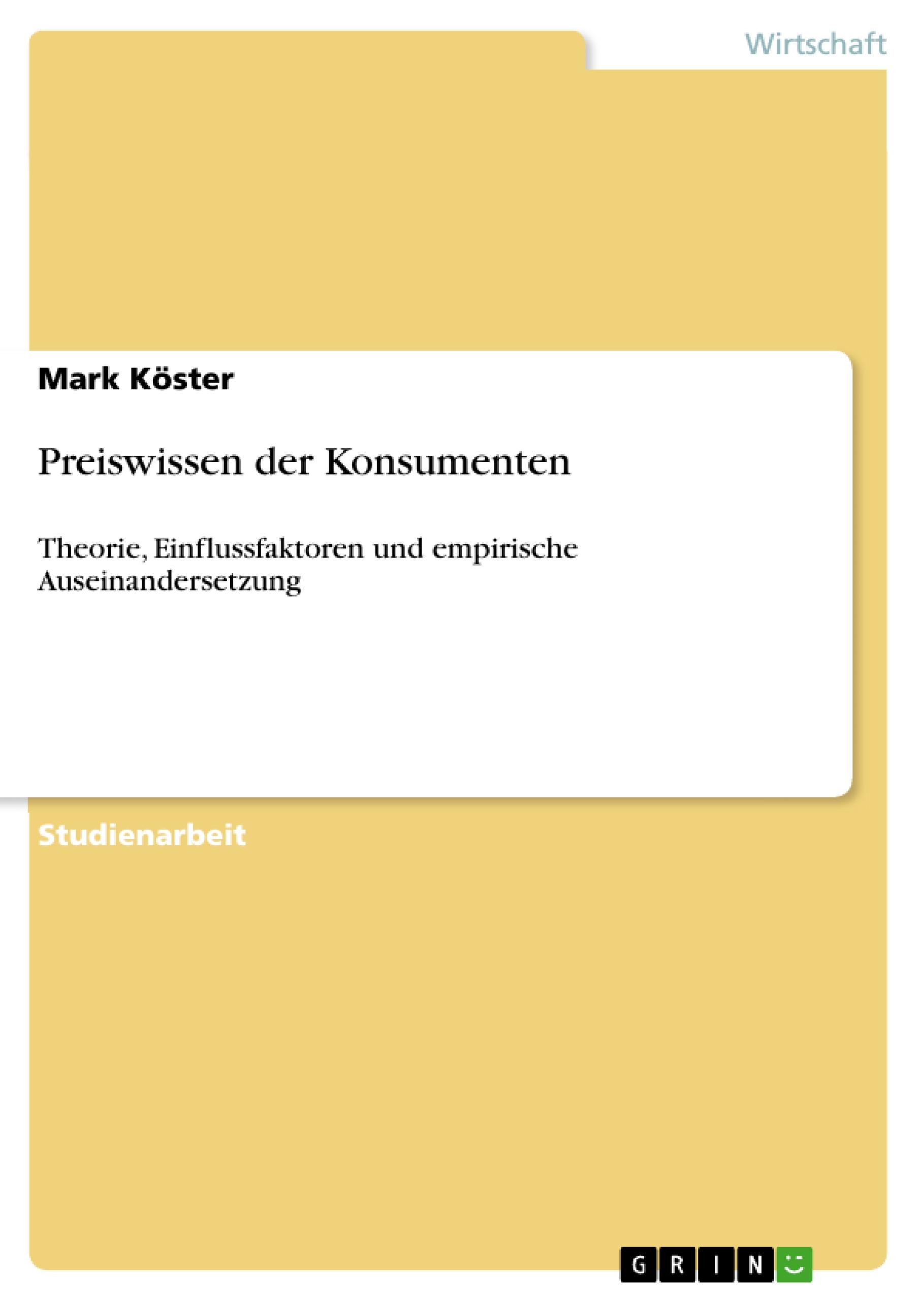 Preiswissen der Konsumenten