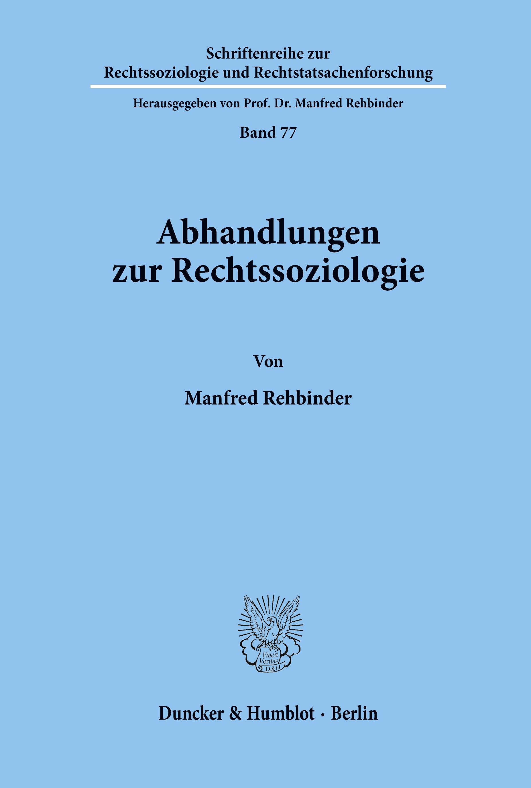 Abhandlungen zur Rechtssoziologie.