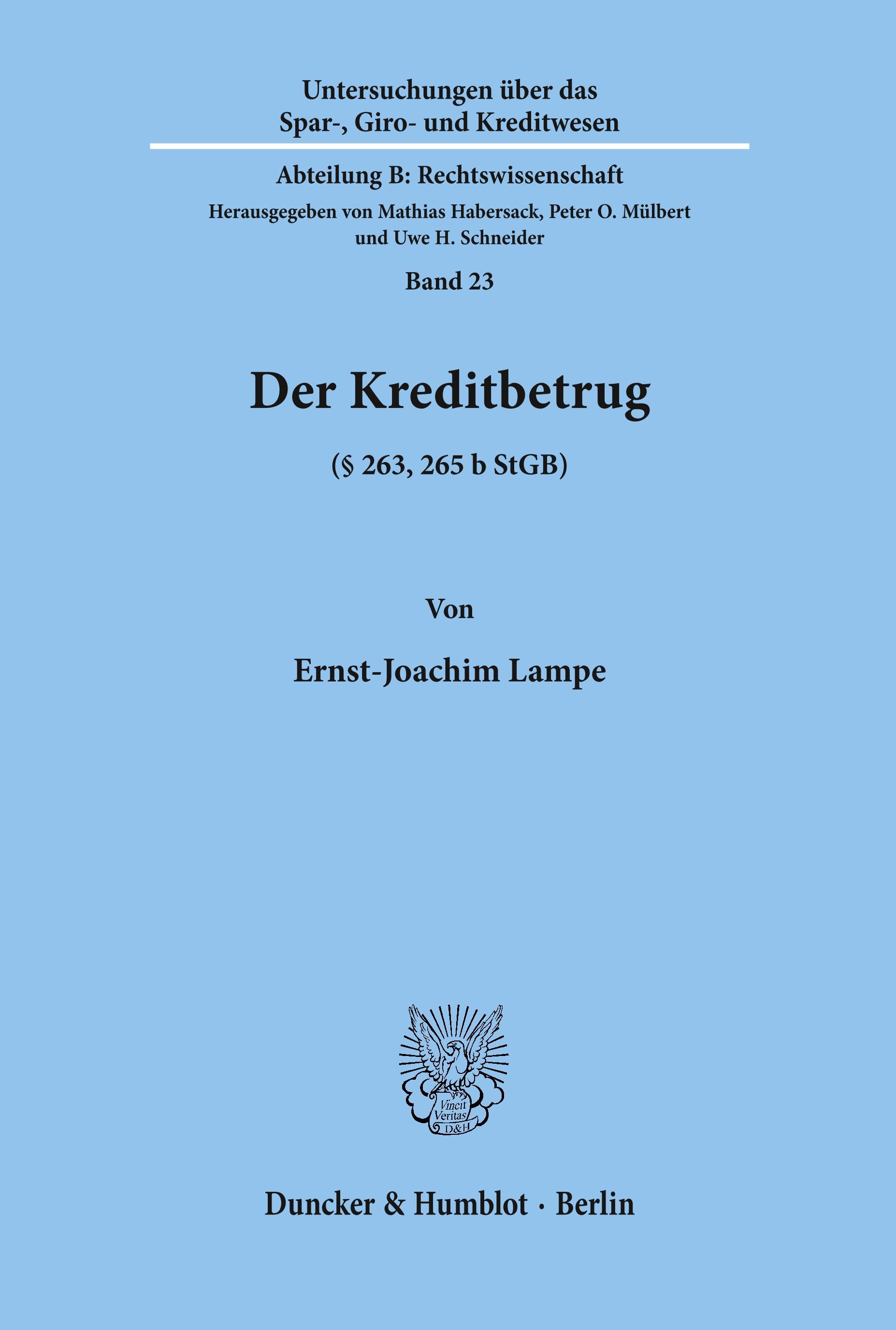 Der Kreditbetrug (§ 263, 265 b StGB).