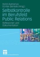 Selbstkontrolle im Berufsfeld Public Relations