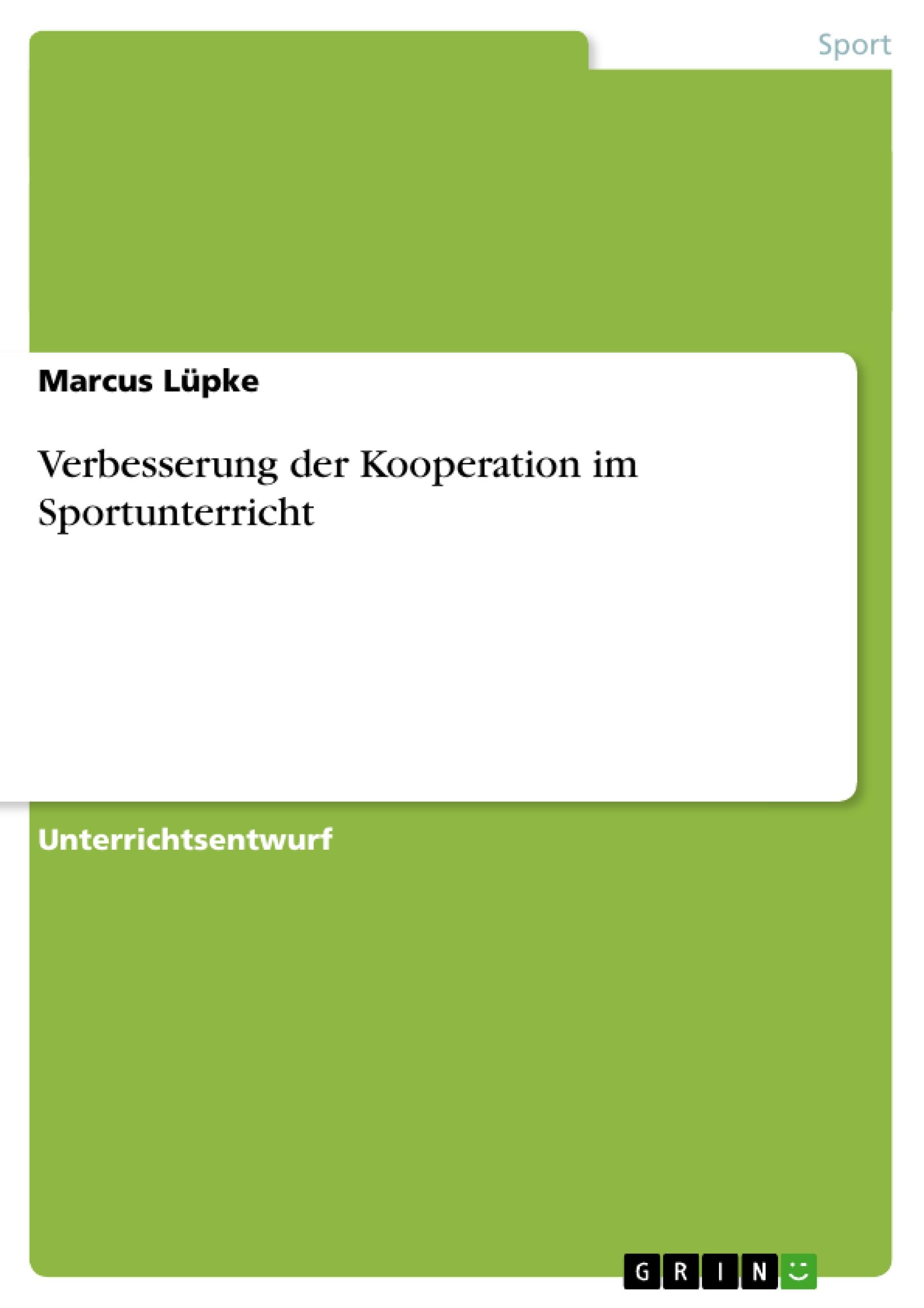 Verbesserung der Kooperation im Sportunterricht