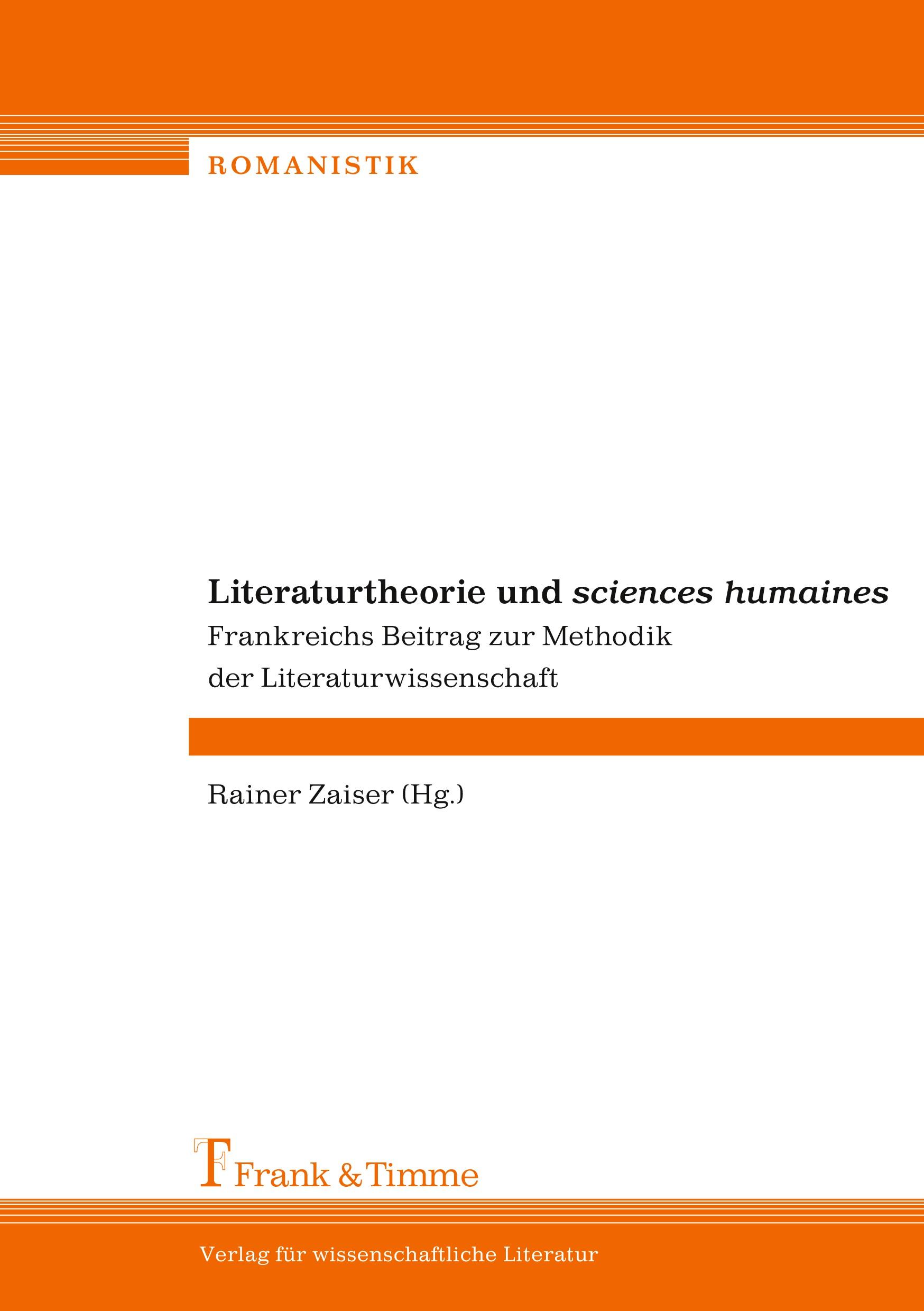 Literaturtheorie und "sciences humaines"