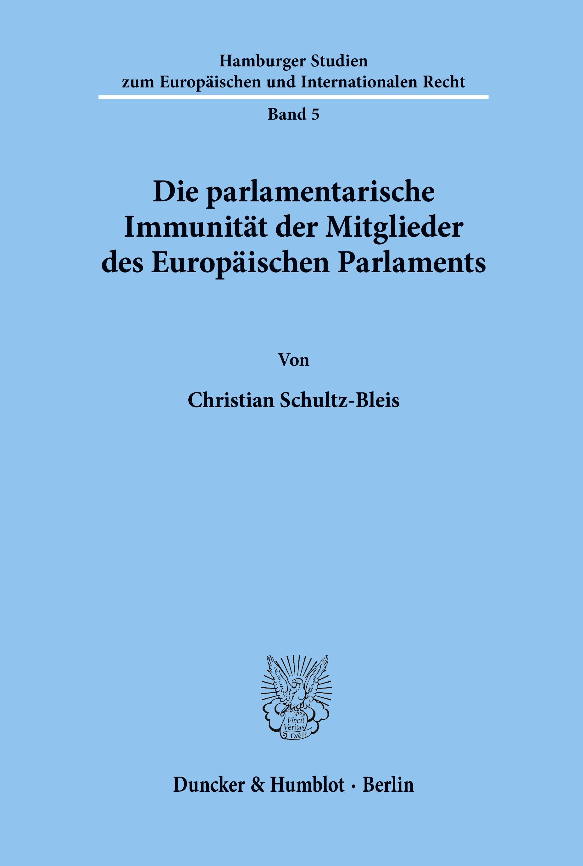 Die parlamentarische Immunität der Mitglieder des Europäischen Parlaments.