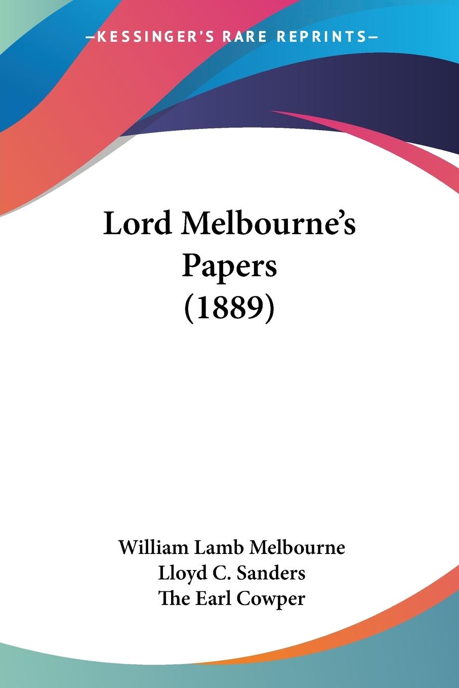 Lord Melbourne's Papers (1889)