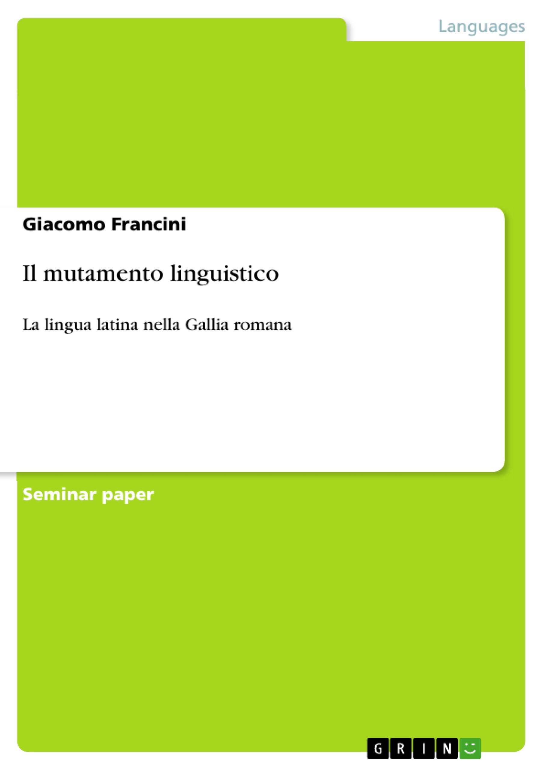 Il mutamento linguistico