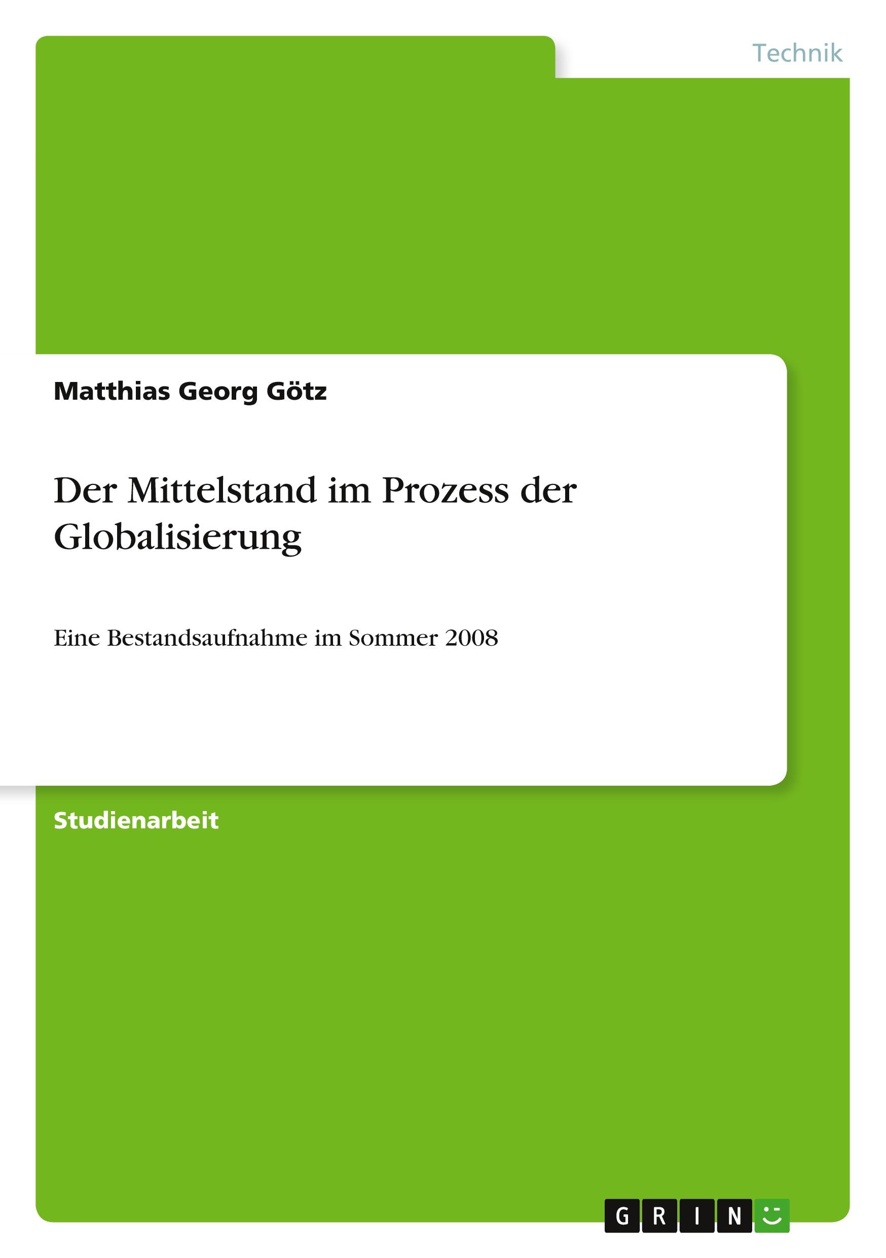 Der Mittelstand im Prozess der Globalisierung