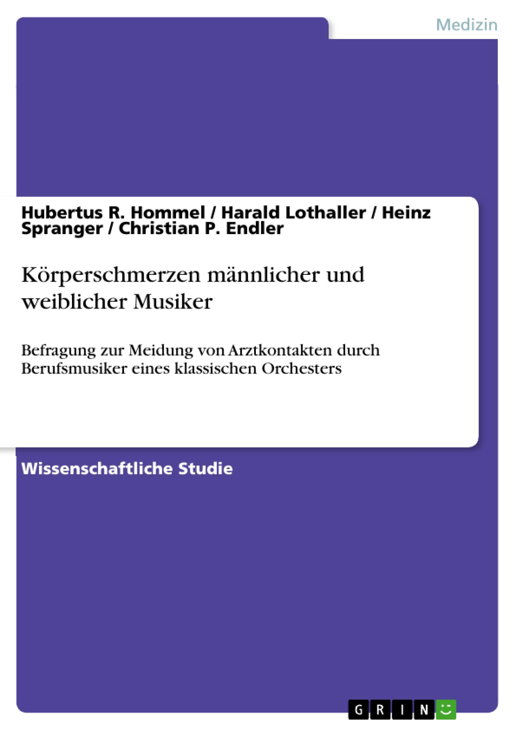 Körperschmerzen männlicher und weiblicher Musiker