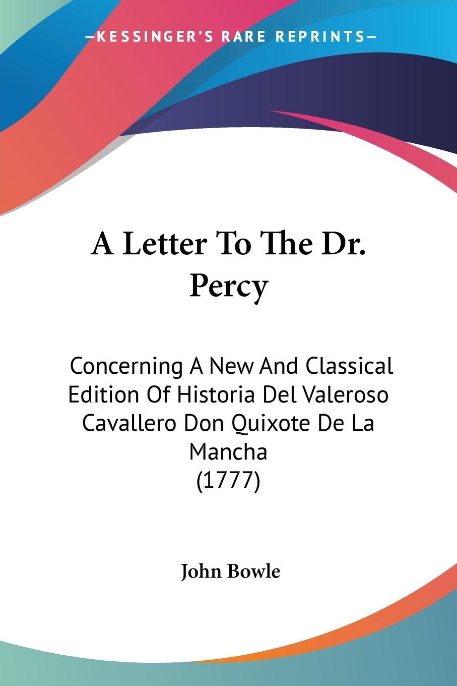 A Letter To The Dr. Percy