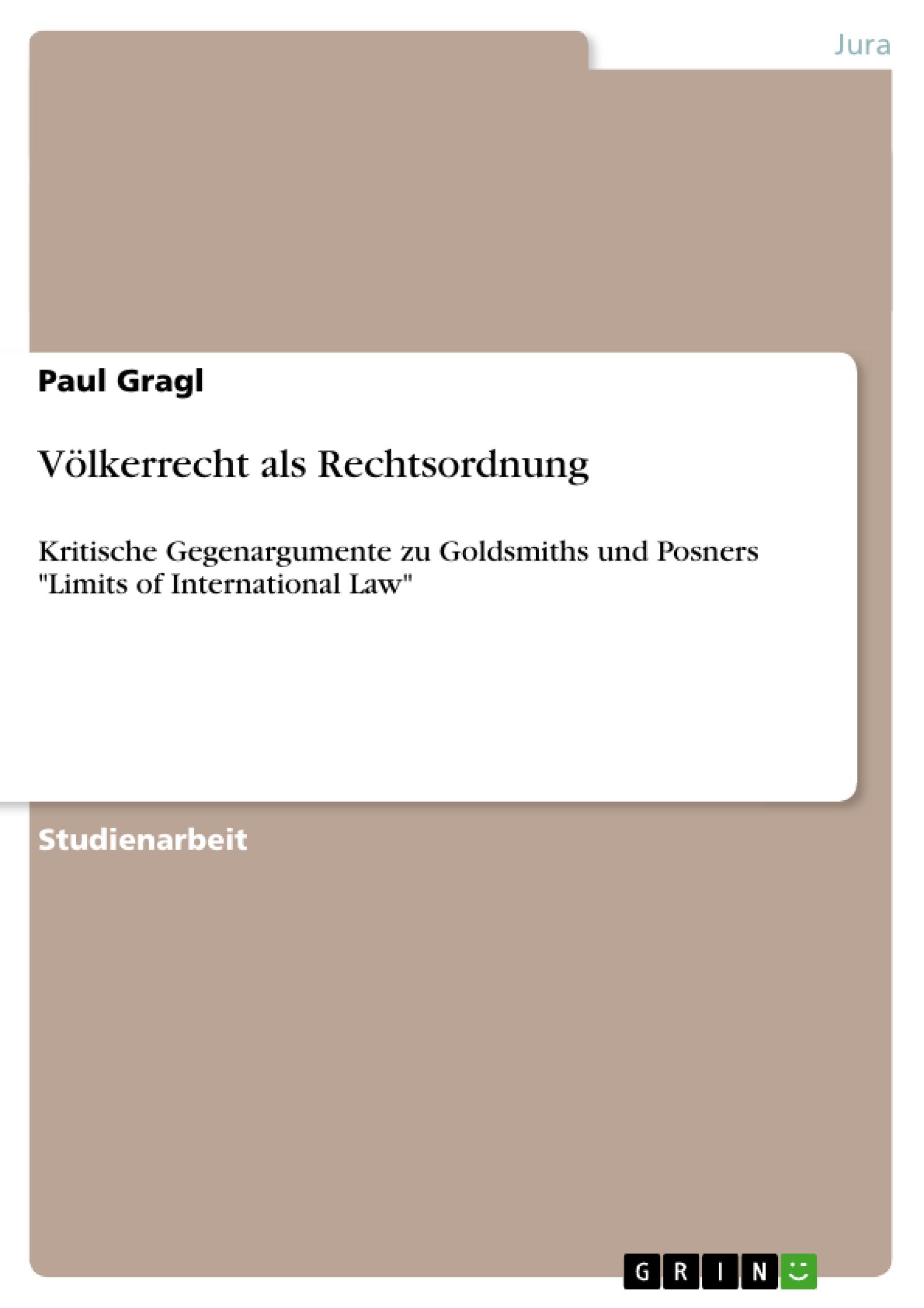 Völkerrecht als Rechtsordnung