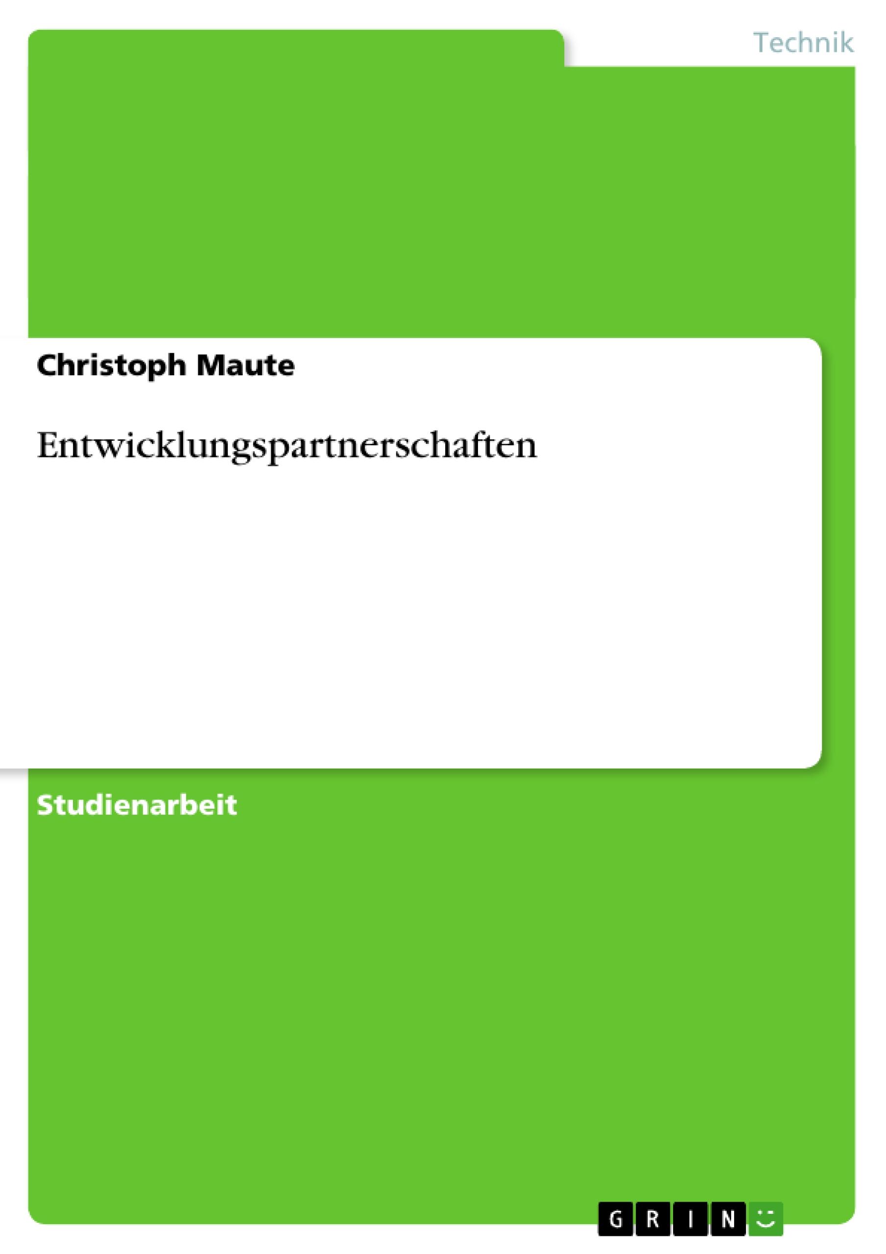 Entwicklungspartnerschaften