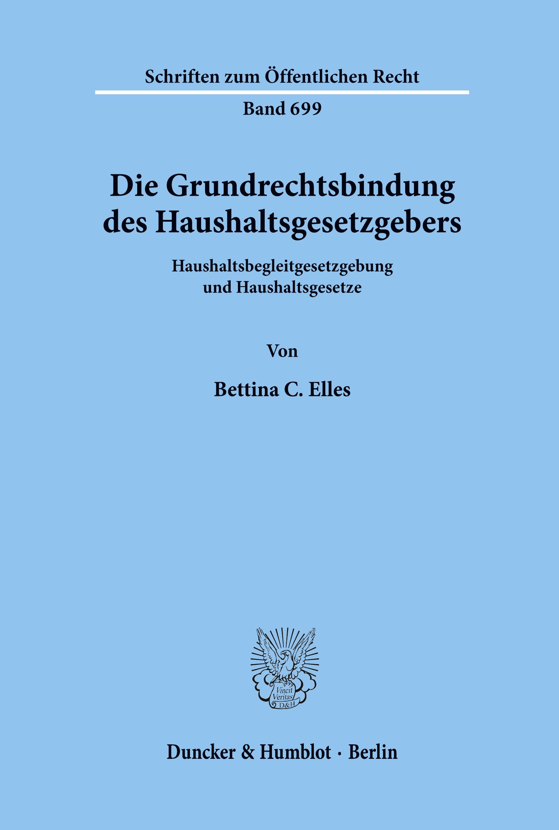 Die Grundrechtsbindung des Haushaltsgesetzgebers.