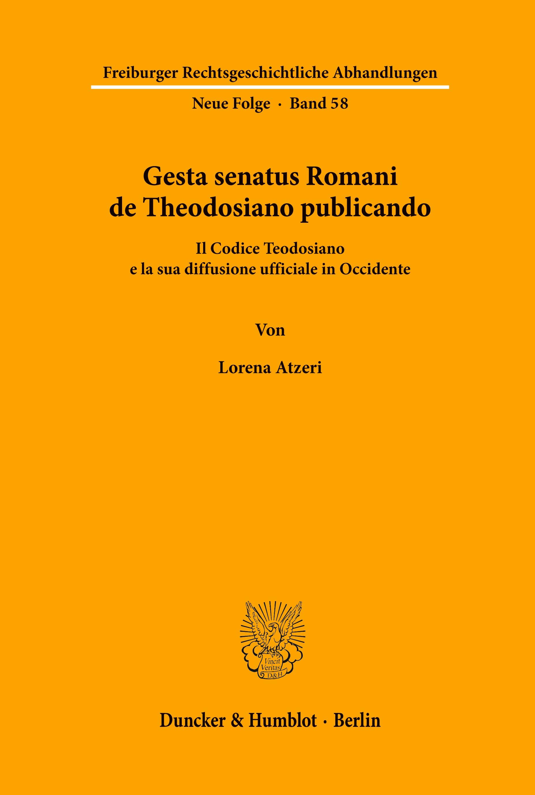 Gesta senatus Romani de Theodosiano publicando.