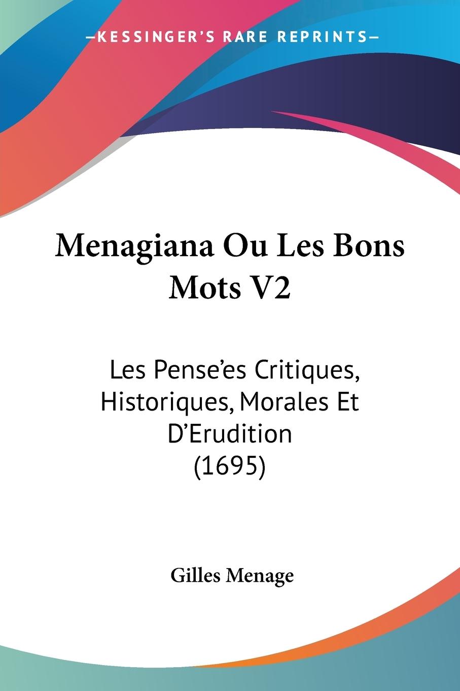 Menagiana Ou Les Bons Mots V2