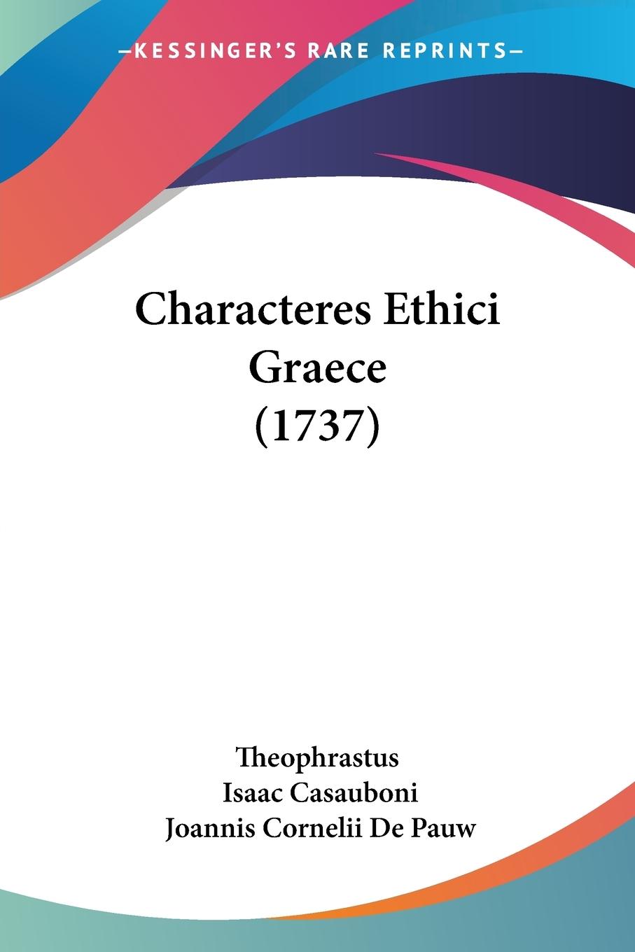 Characteres Ethici Graece (1737)