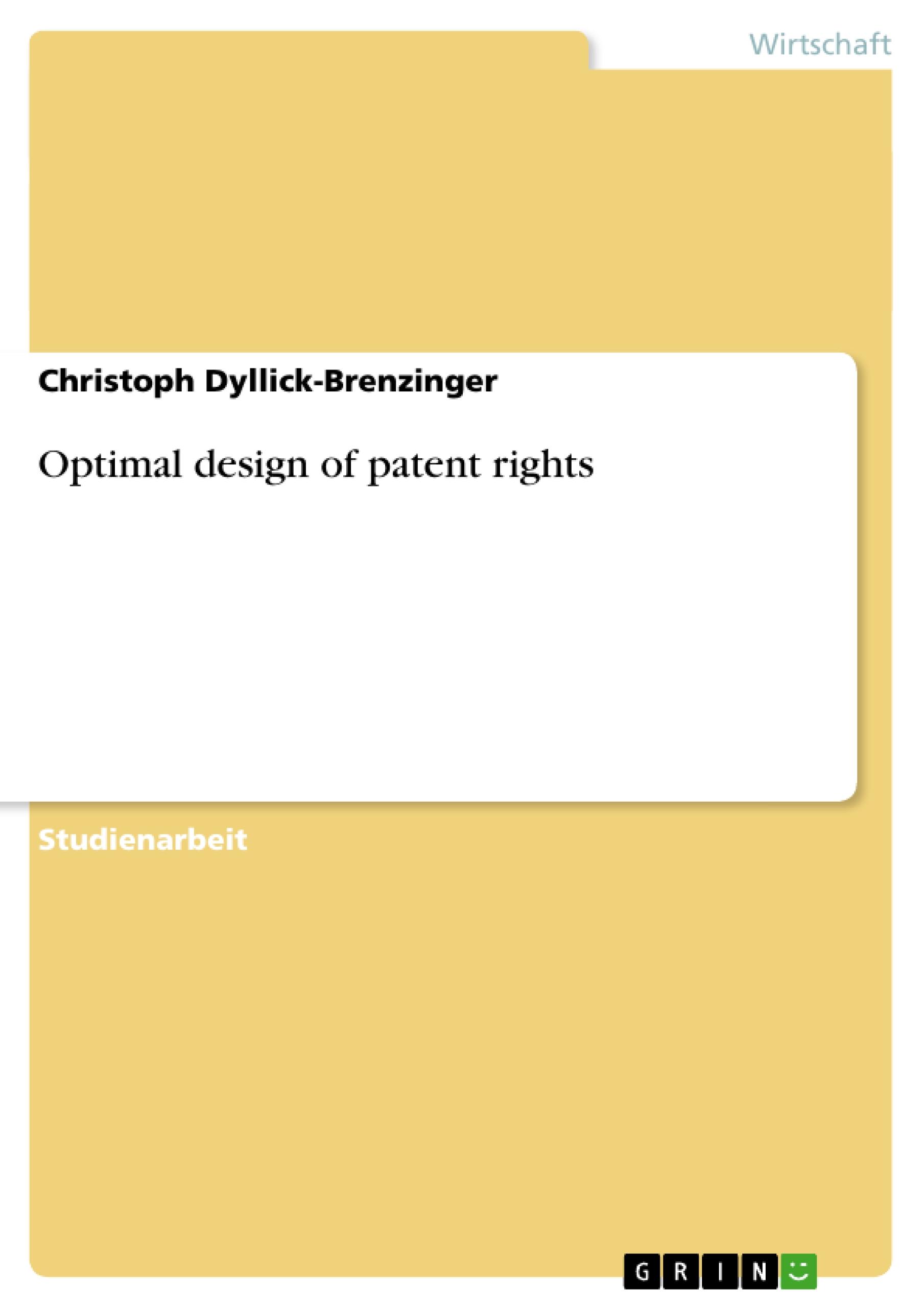 Optimal design of patent rights