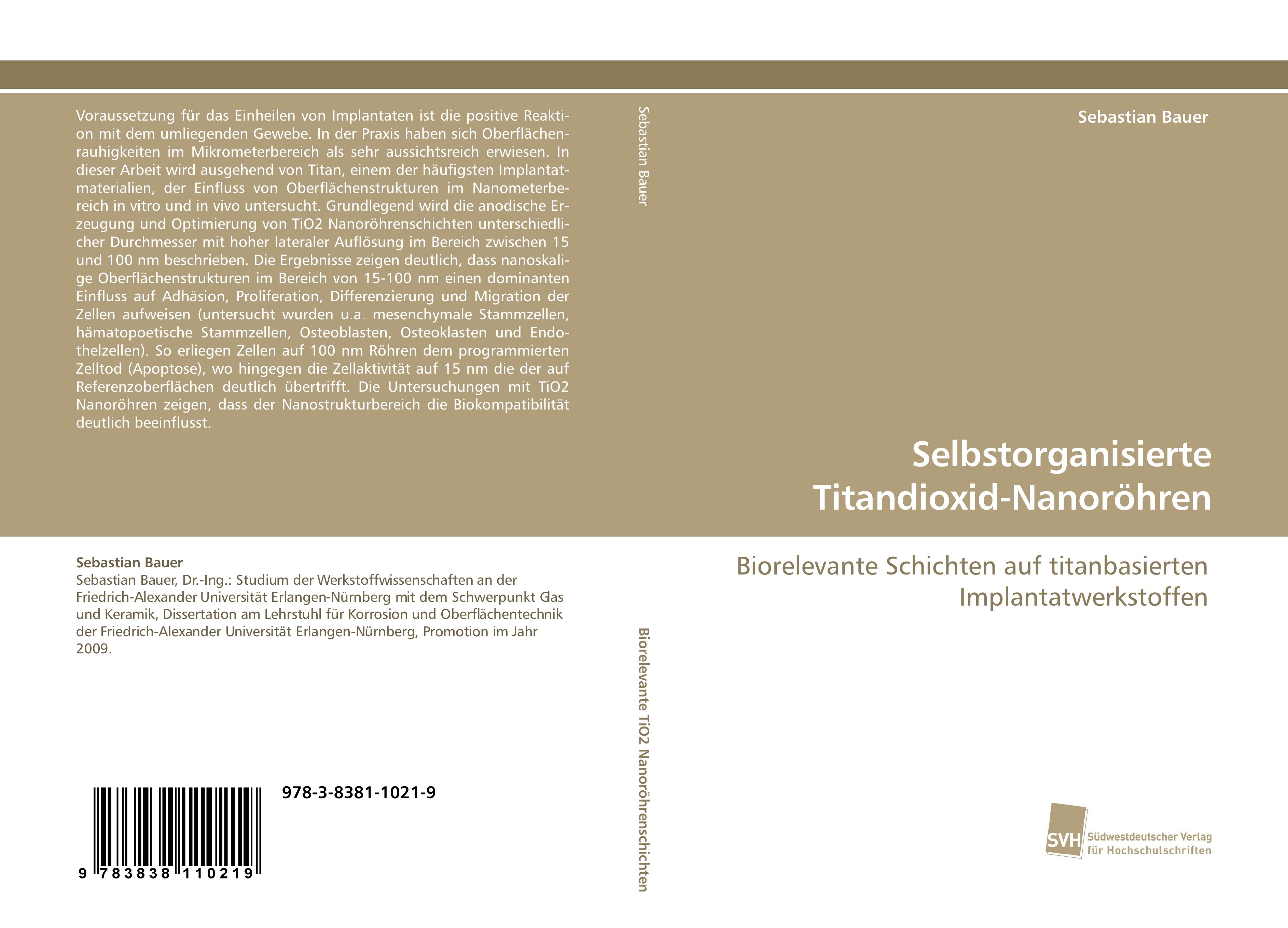 Selbstorganisierte Titandioxid-Nanoröhren