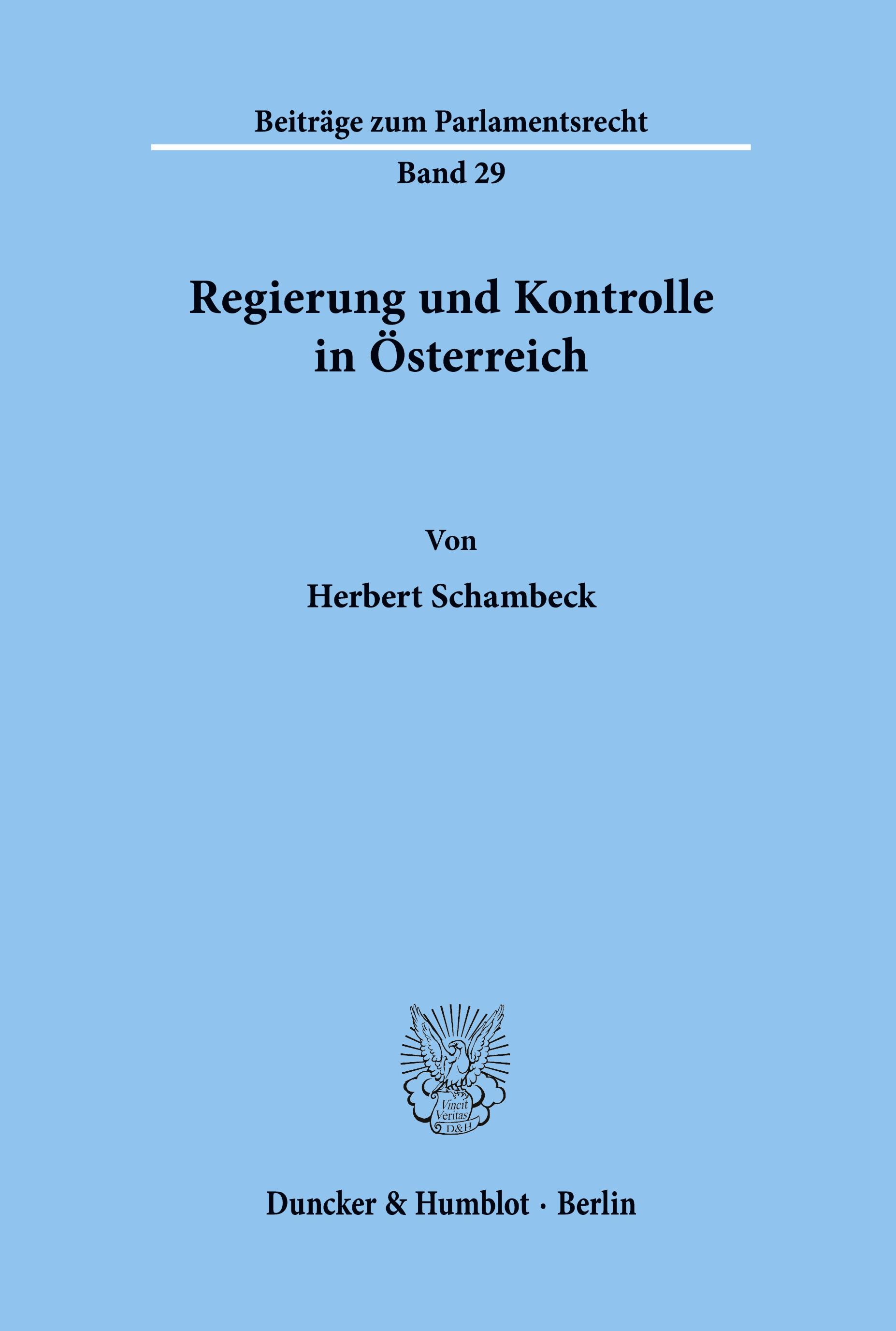 Regierung und Kontrolle in Österreich.