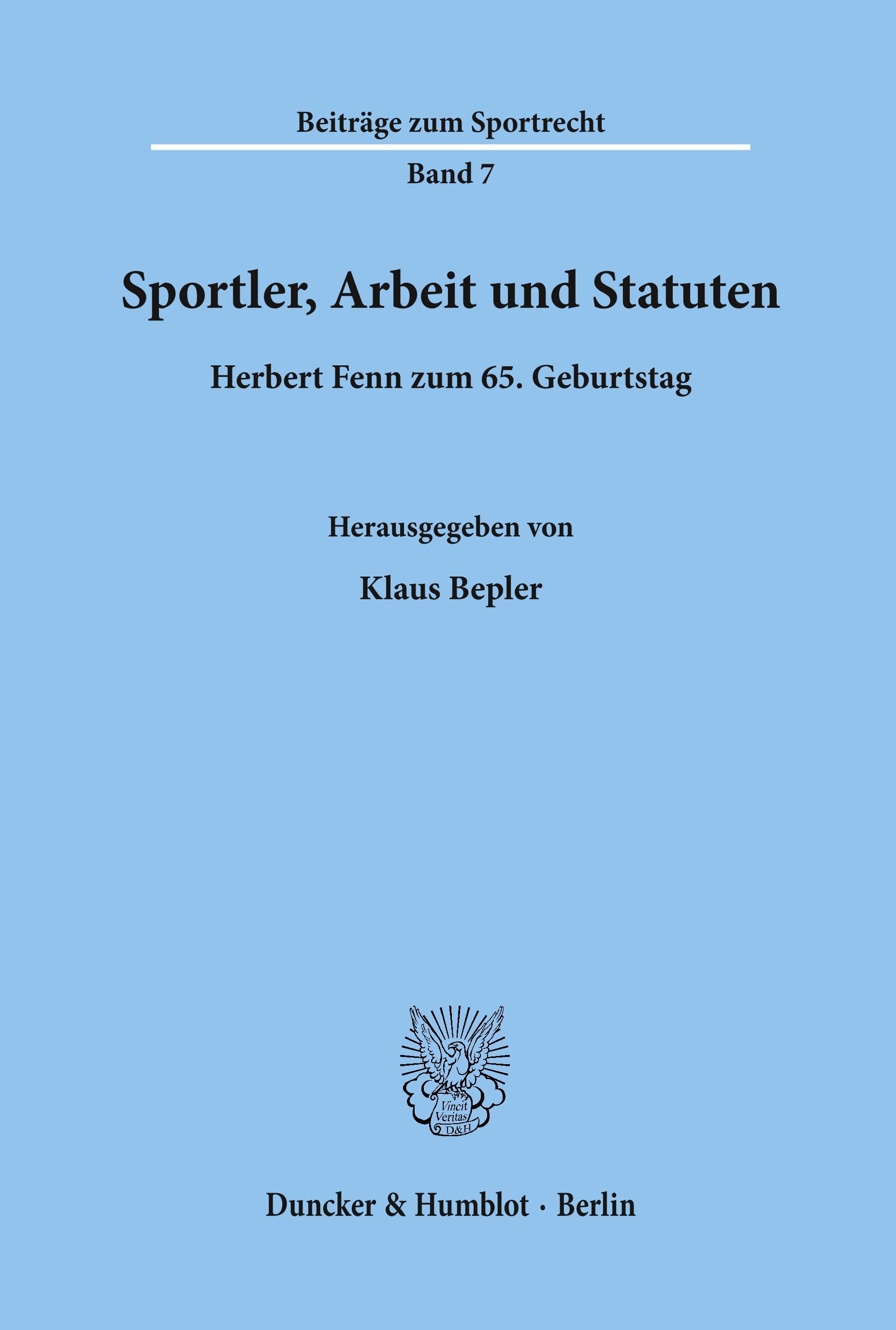 Sportler, Arbeit und Statuten.