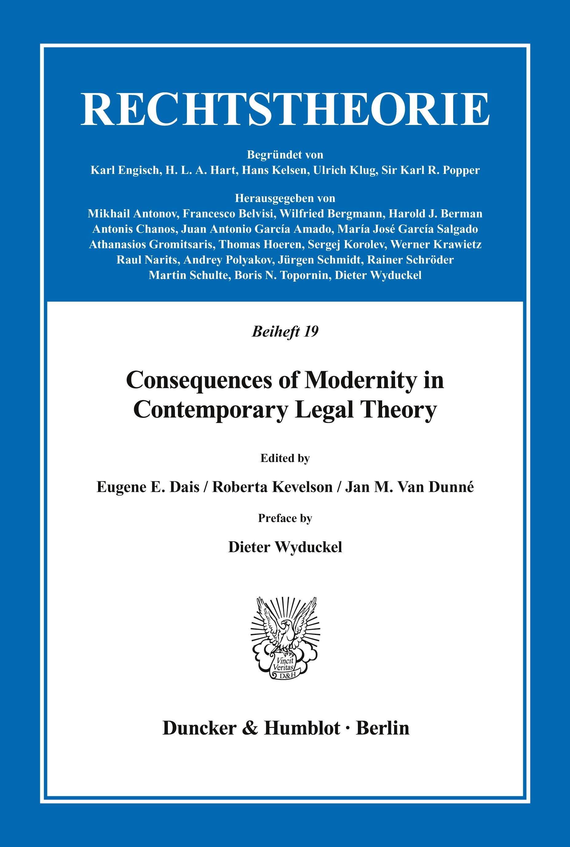 Consequences of Modernity in Contemporary Legal Theory.