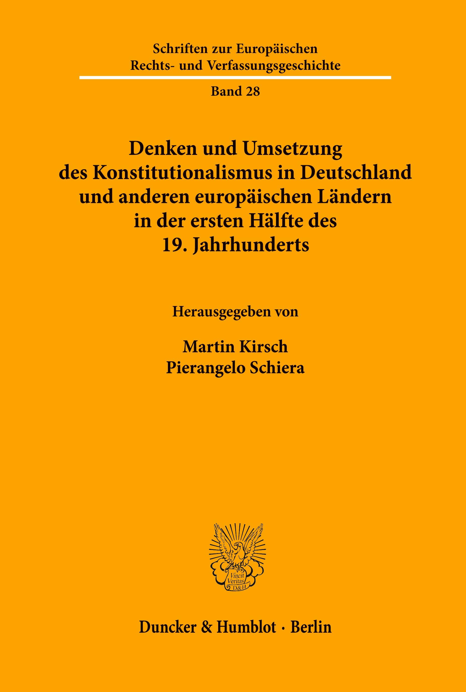 Denken und Umsetzung des Konstitutionalismus in Deutschland und anderen europäischen Ländern in der ersten Hälfte des 19. Jahrhunderts.