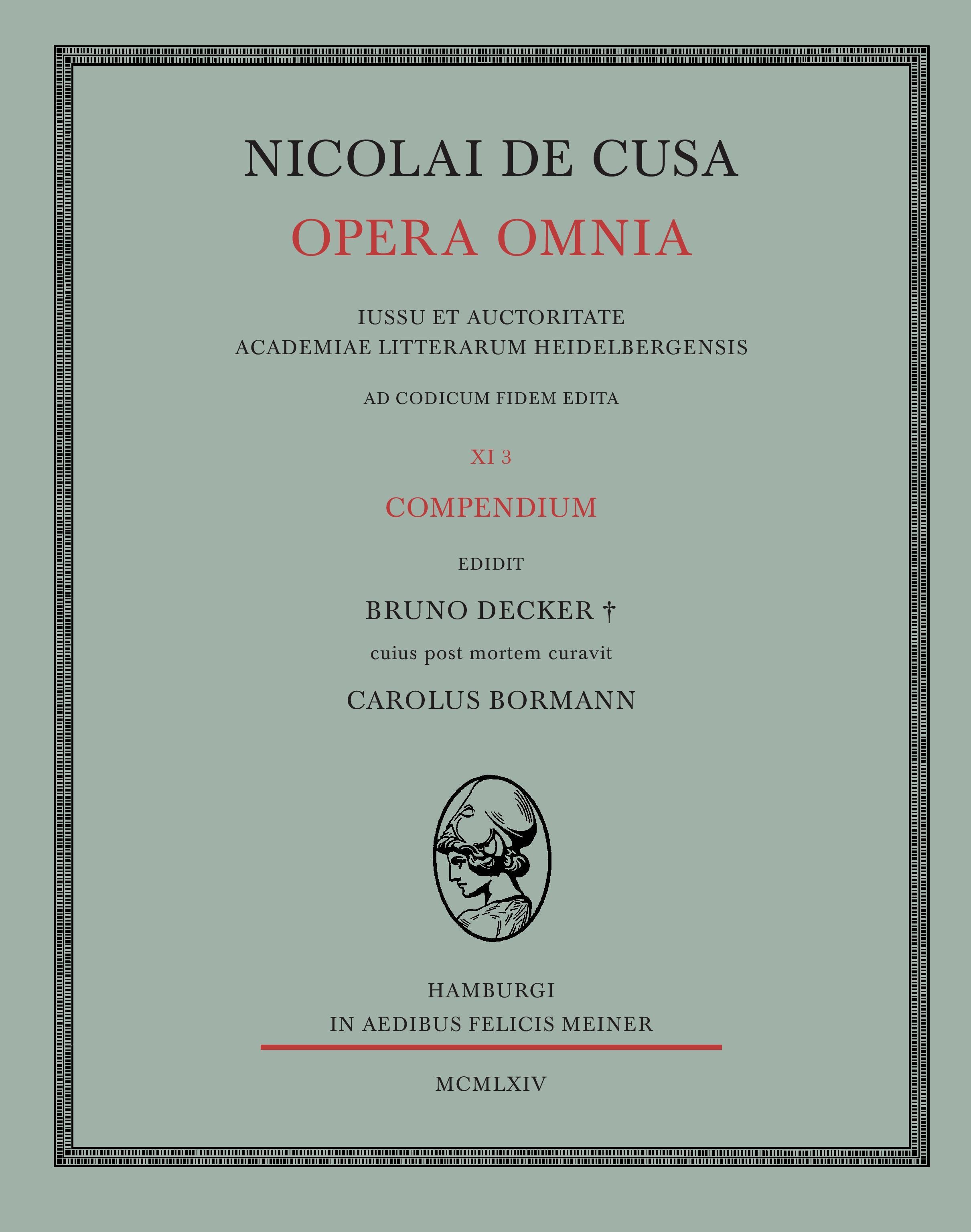 Nicolai de Cusa Opera omnia / Nicolai de Cusa Opera omnia