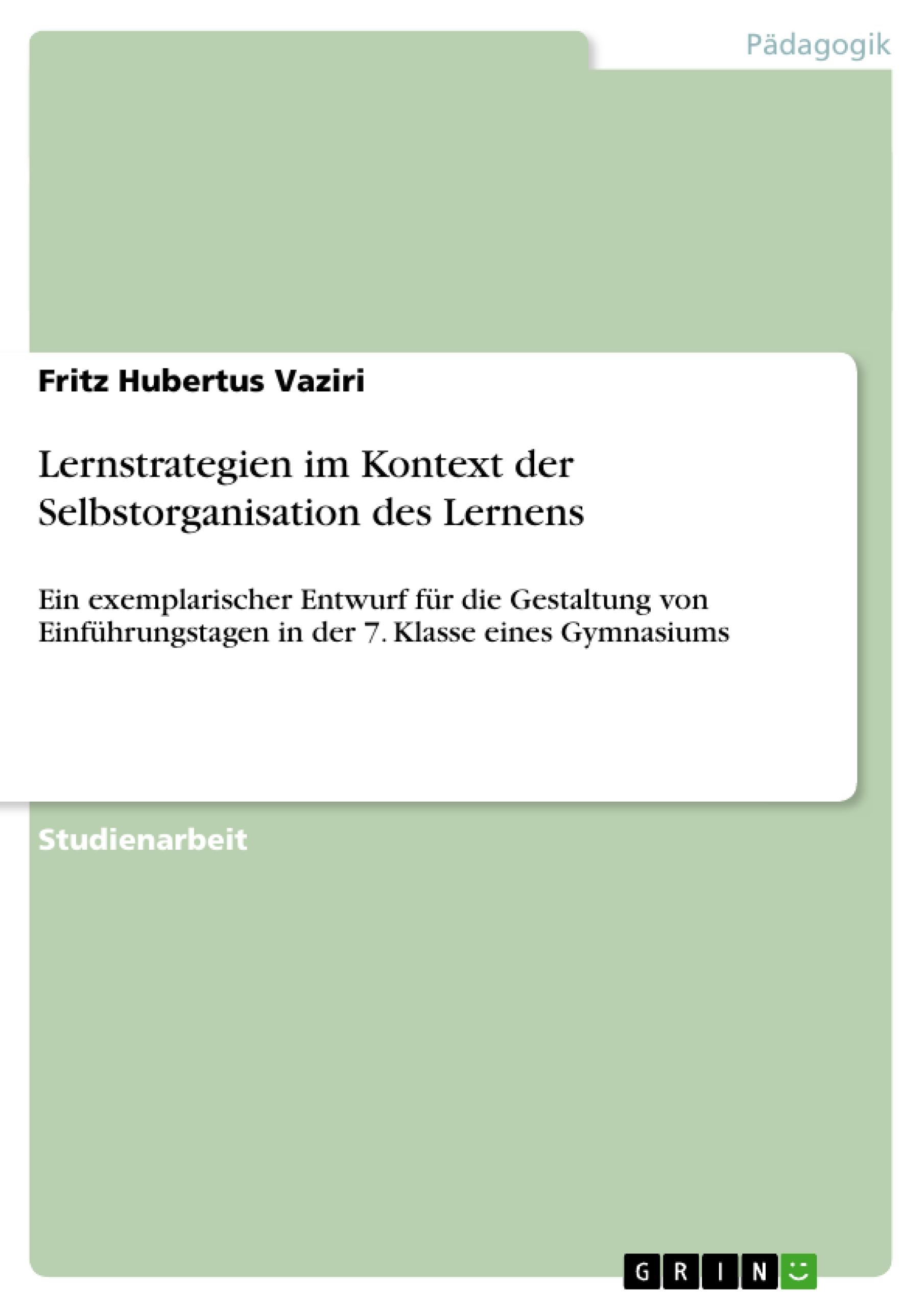 Lernstrategien im Kontext der Selbstorganisation des Lernens