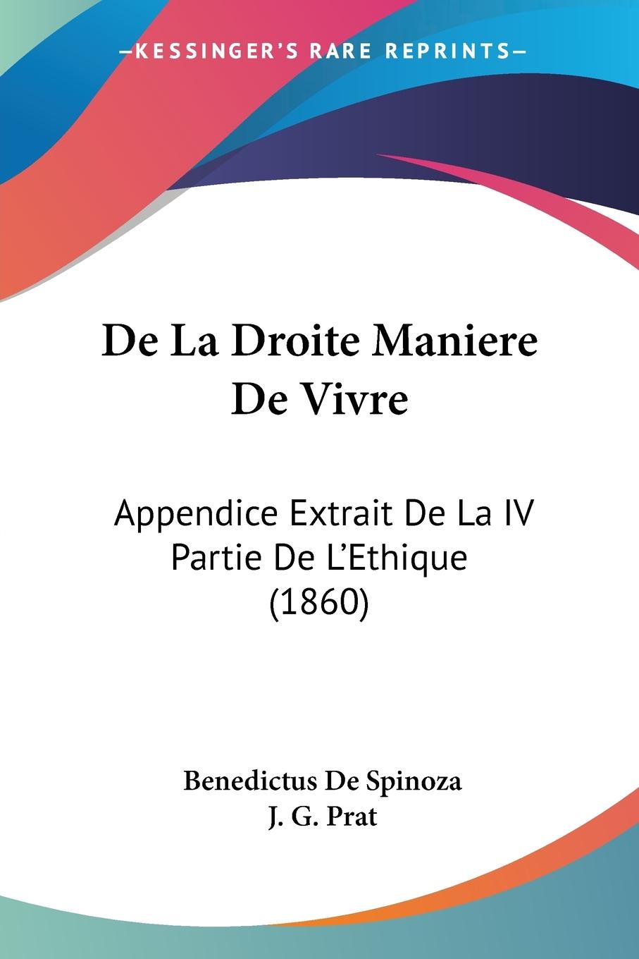 De La Droite Maniere De Vivre