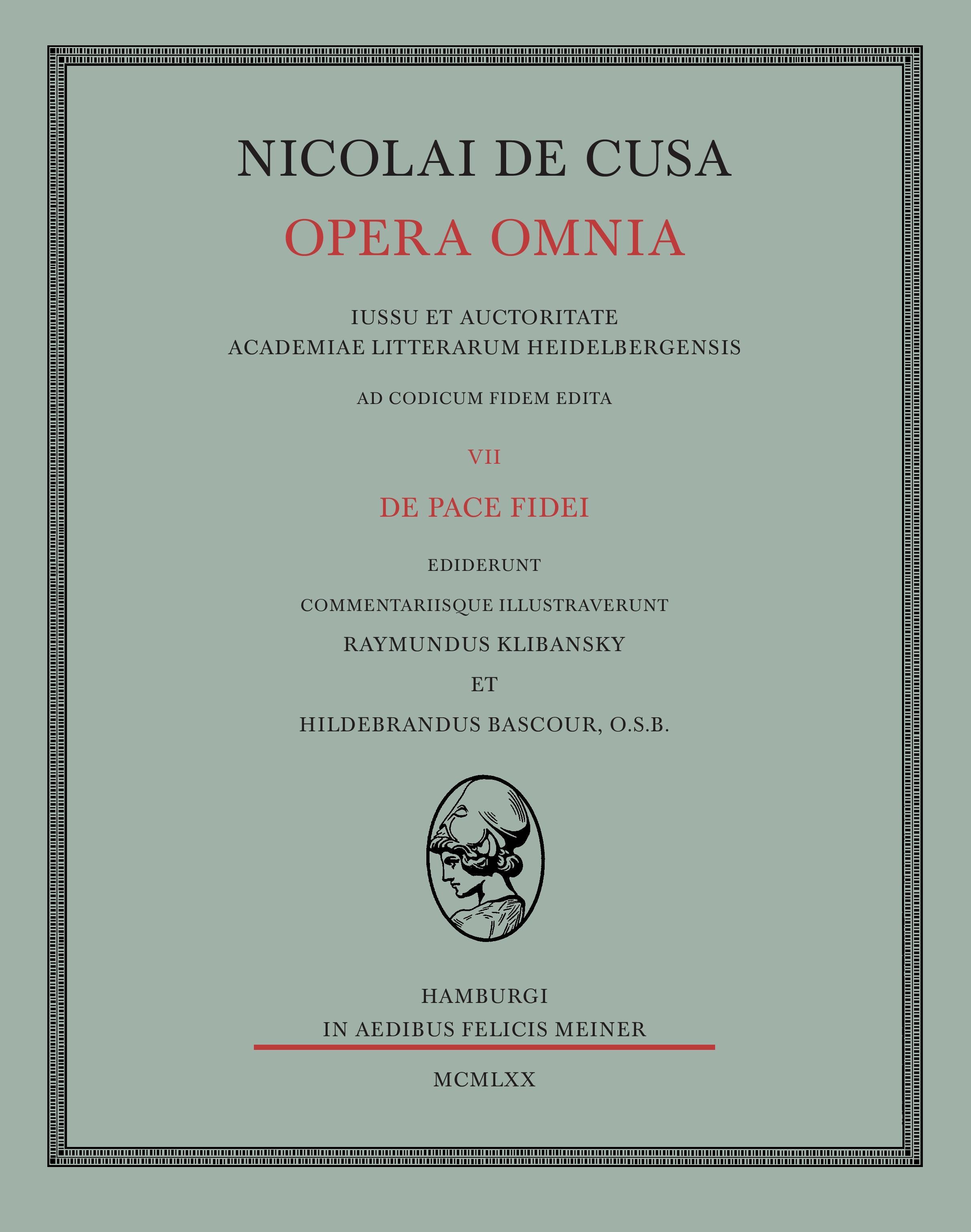 Nicolai de Cusa Opera omnia / Nicolai de Cusa Opera omnia