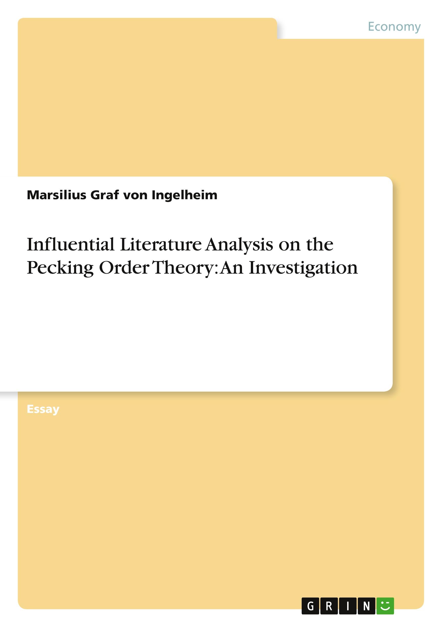 Influential Literature Analysis on the Pecking Order Theory: An Investigation