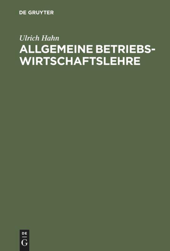 Allgemeine Betriebswirtschaftslehre